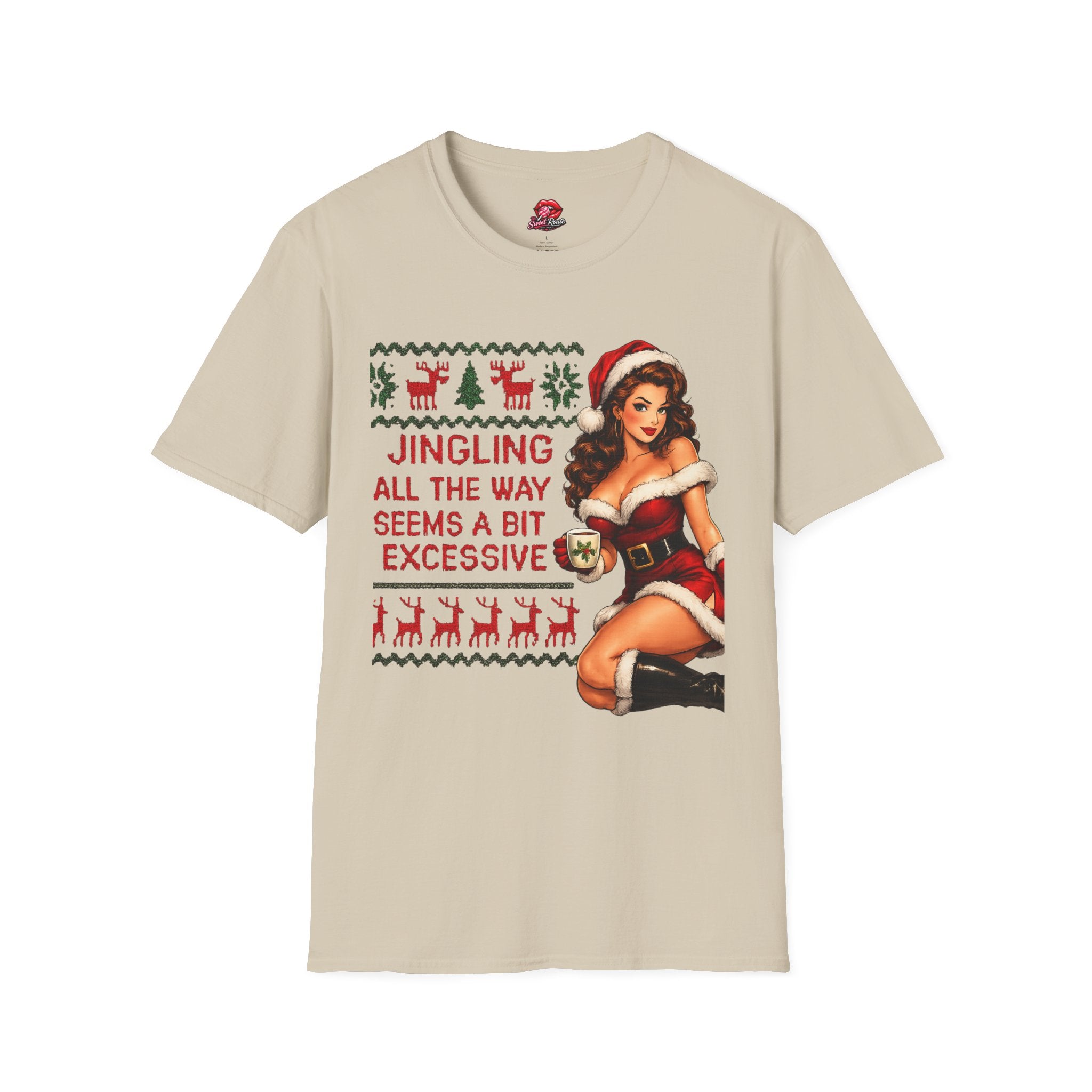 Jingling All The Way Pinup Santa T-Shirt