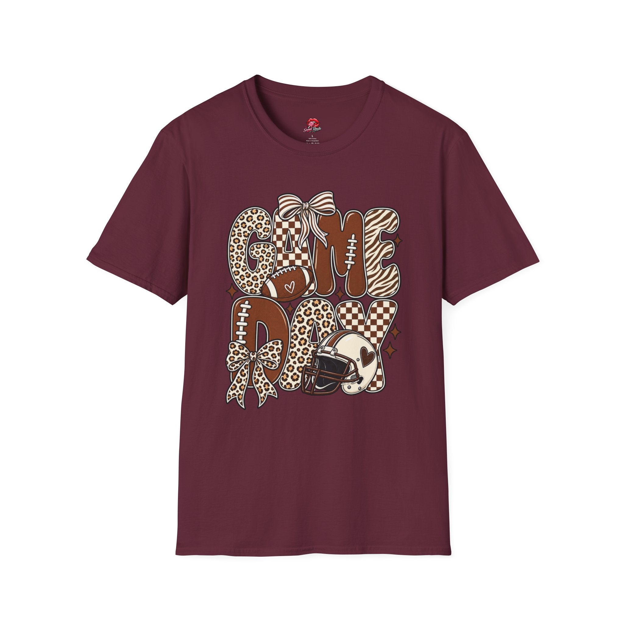 Leopard & Zebra Football Game Day Tee