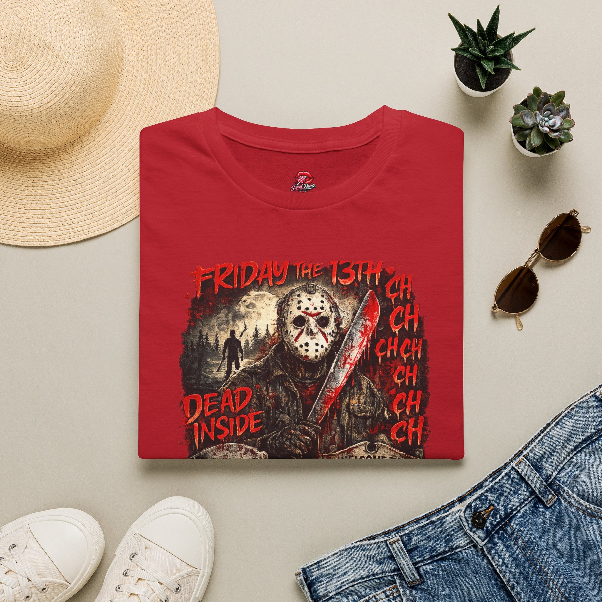 Friday the 13th Jason “Dead Inside” T-Shirt | Vintage Slasher Horror Graphic Tee | Halloween Horror Fan Shirt