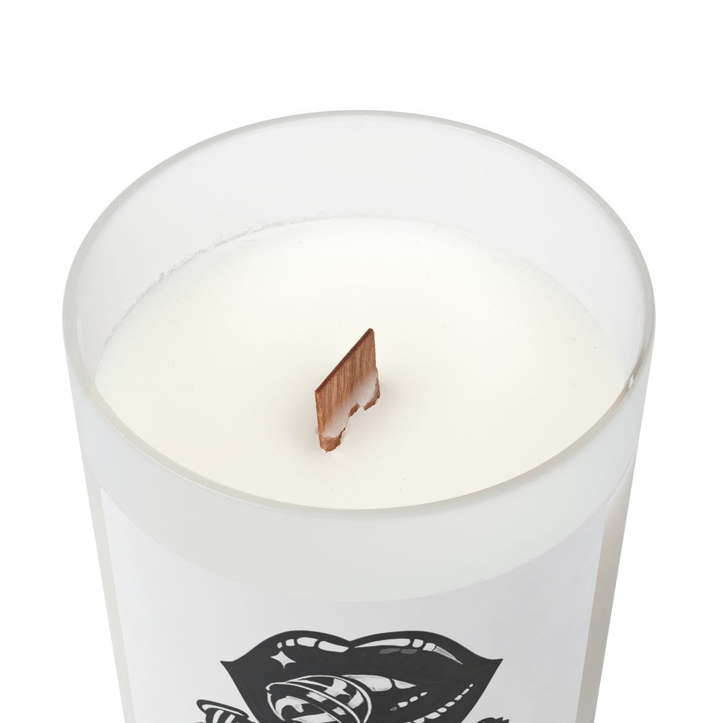 Black Sweet Route Frosted Glass Candle, 11oz