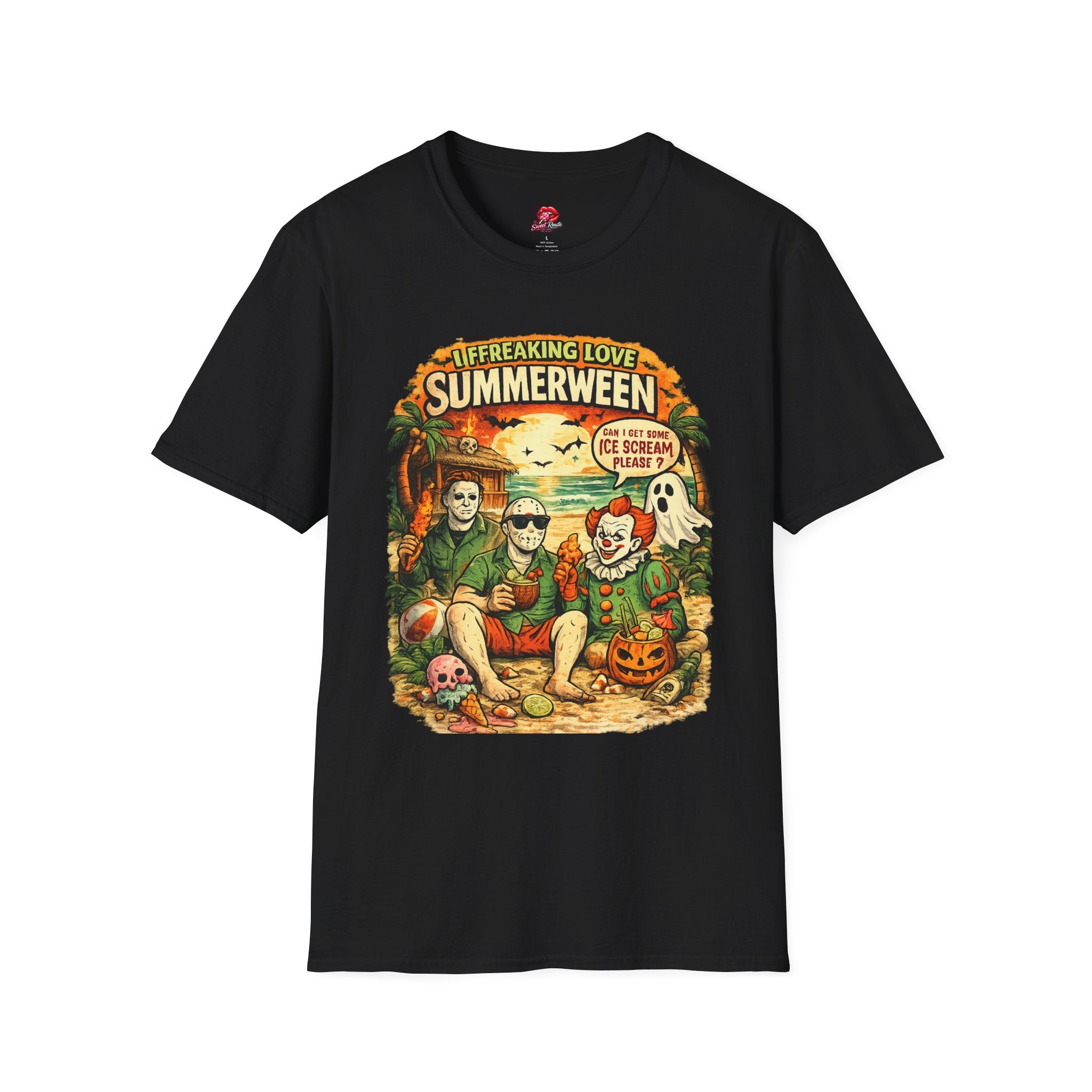 Summerween Horror Movie T-Shirt | I Freaking Love Summerween Tee | Retro Halloween Beach Shirt | Spooky Summer Graphic Tee | Horror Fan Gift