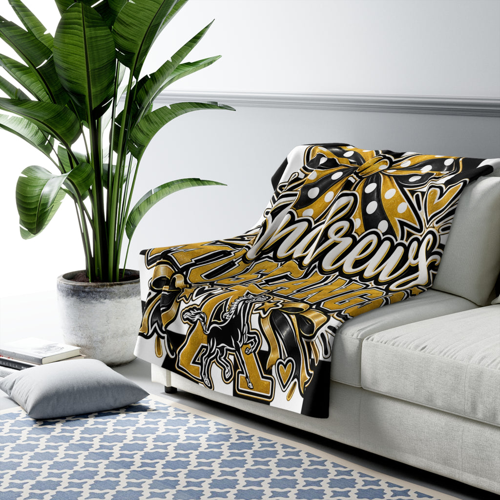 Custom Andrews Mustangs Sherpa Blanket