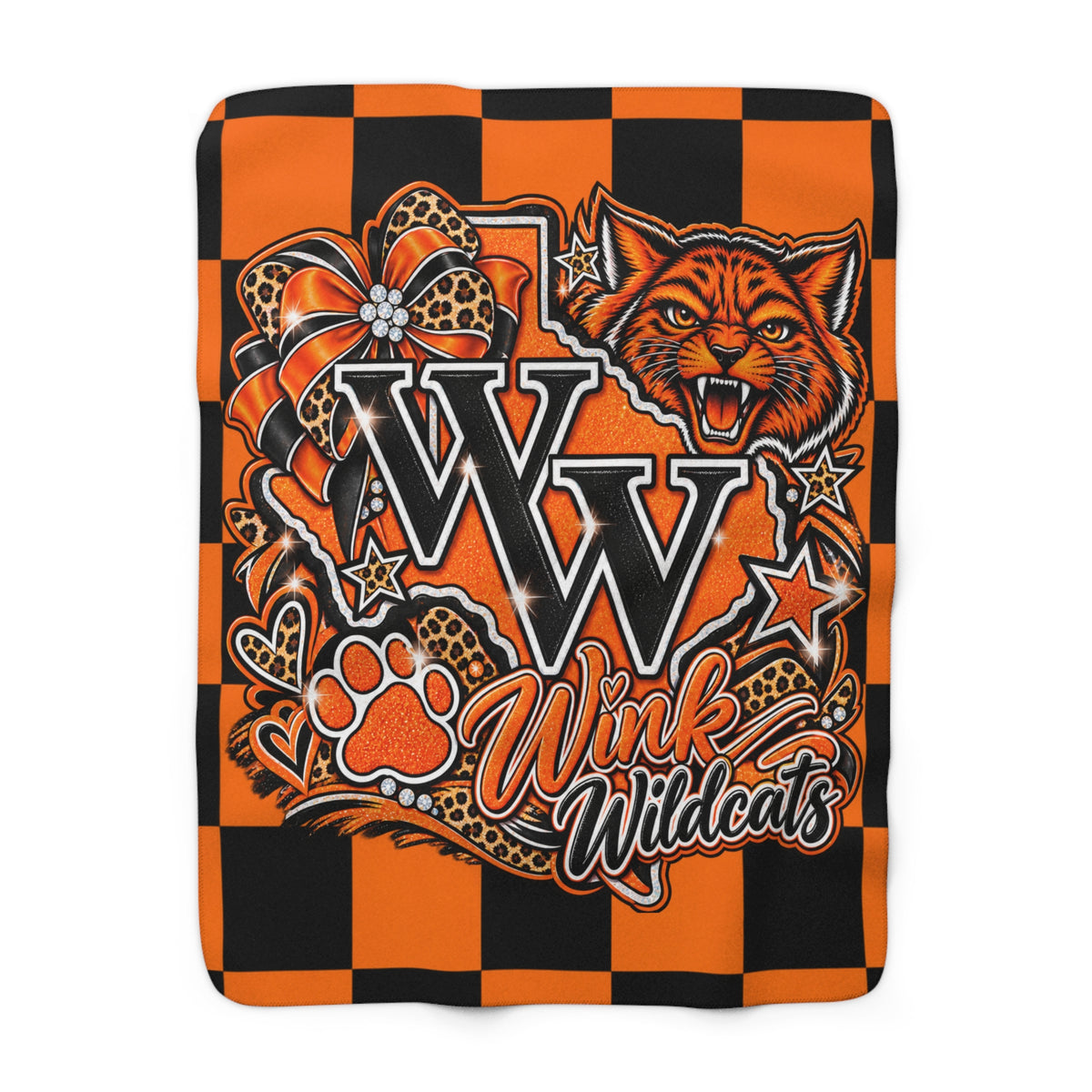 Wink Wildcats Sherpa Fleece Blanket