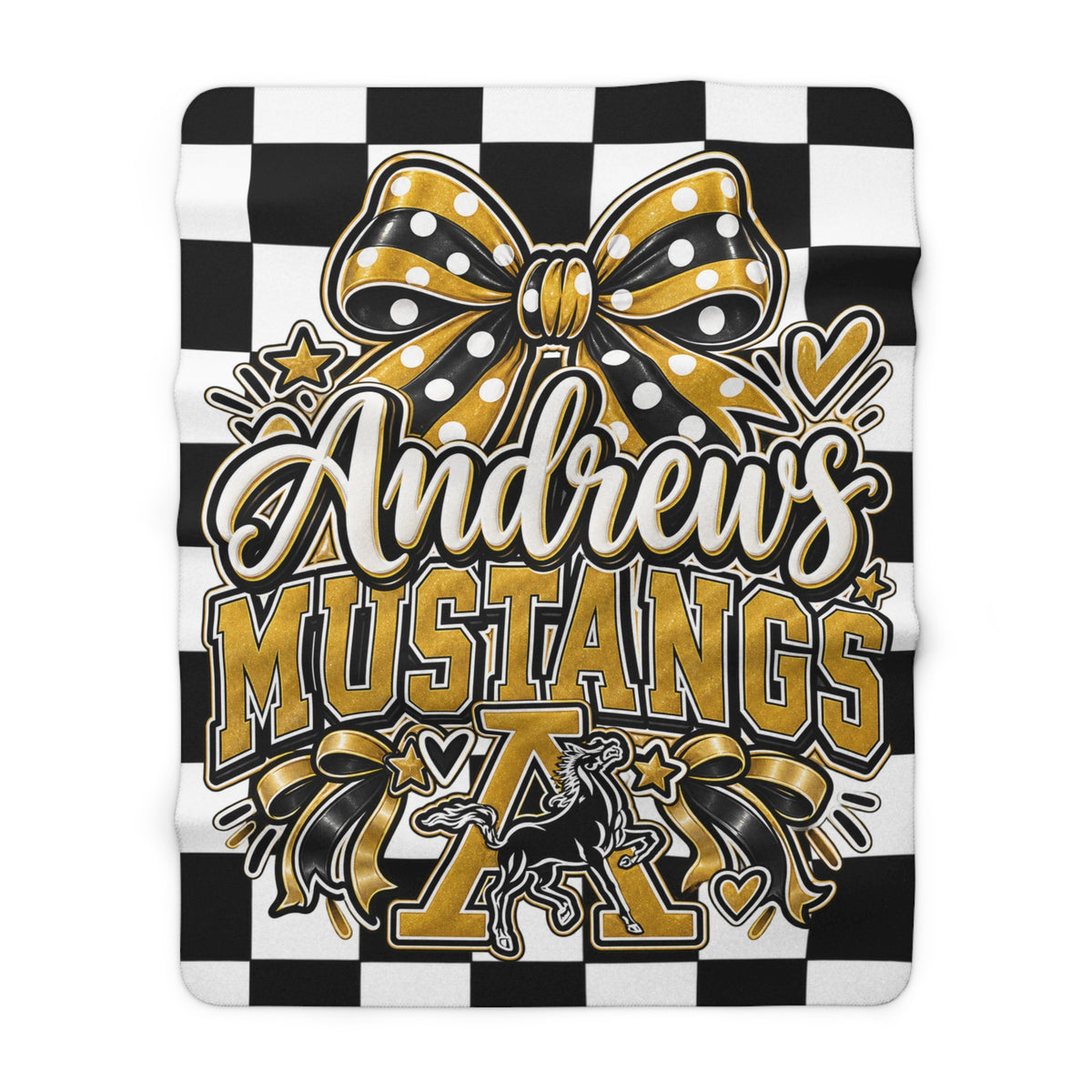 Custom Andrews Mustangs Sherpa Blanket
