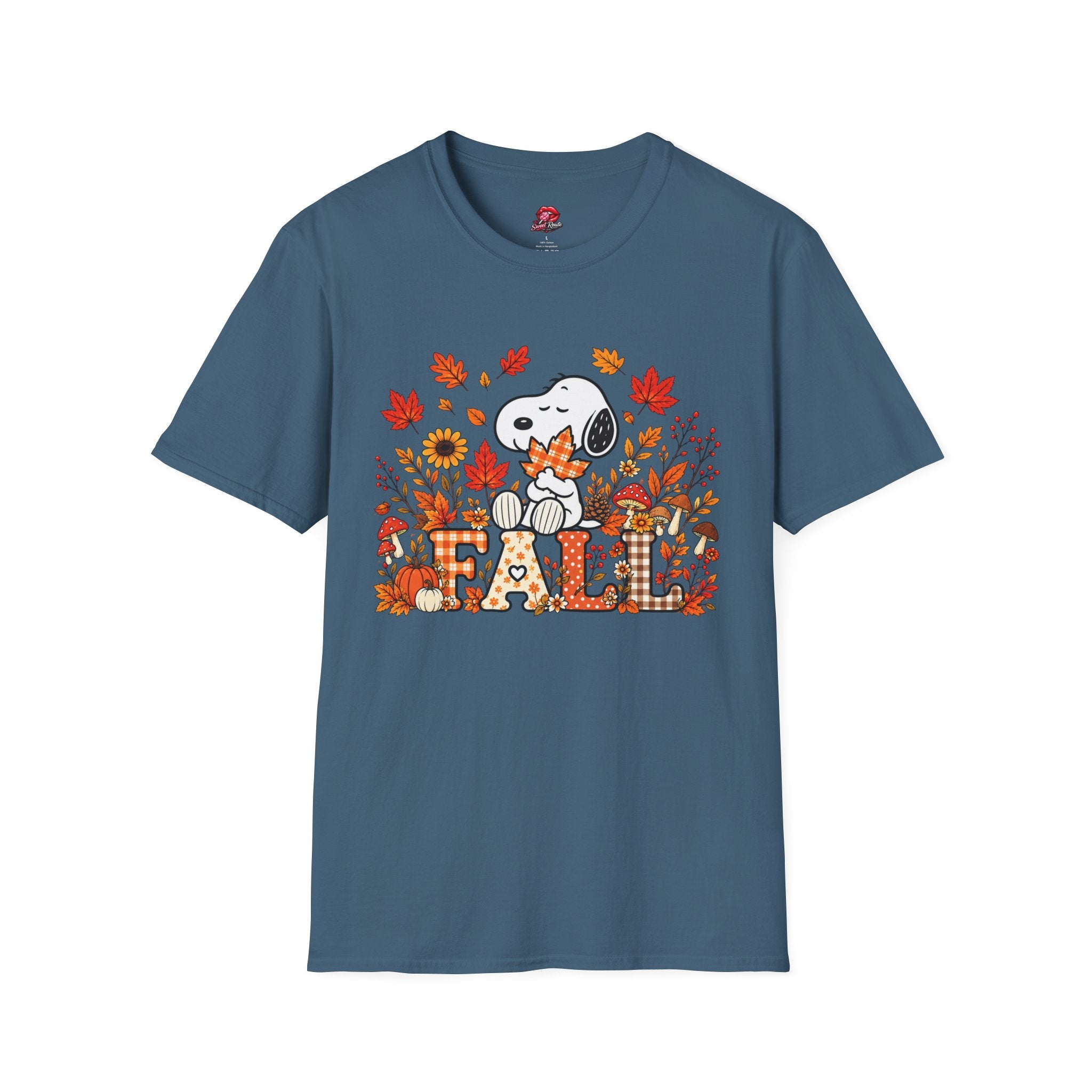 Cute Autumn Leaves & Pumpkins Snoopy Tee