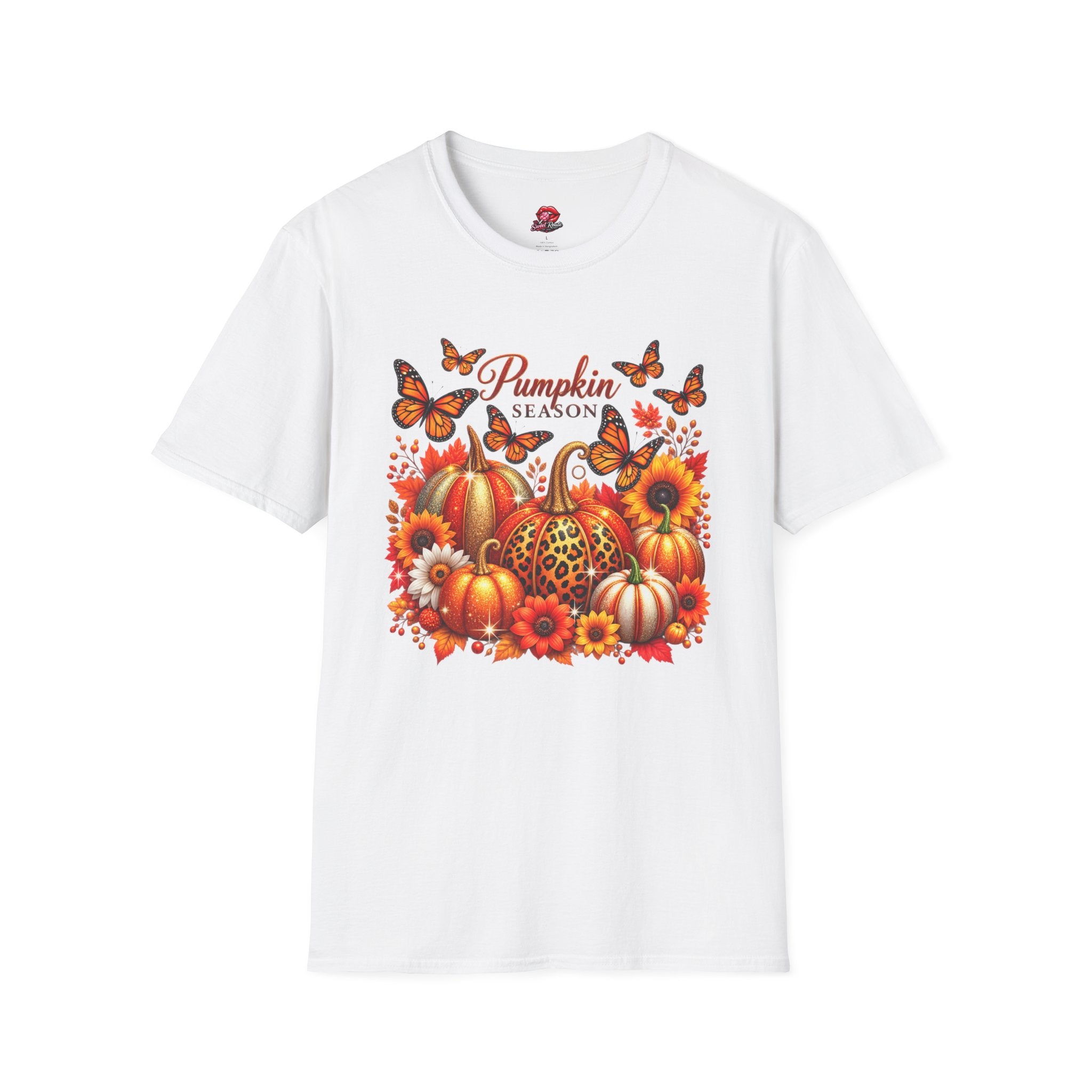 Autumn Pumpkins, Sunflowers & Butterflies Fall Tee