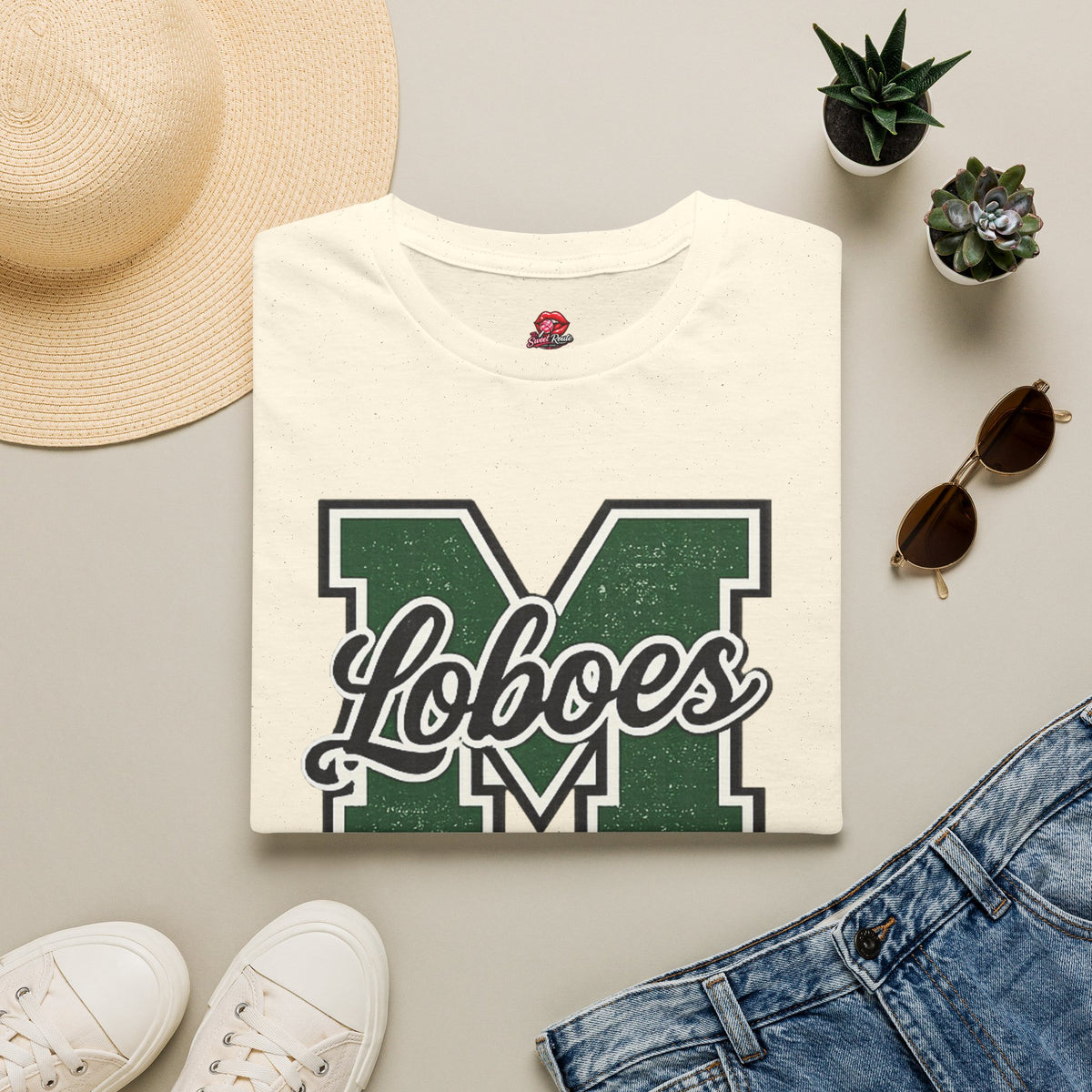 Loboes M Vintage Letterman T‑Shirt