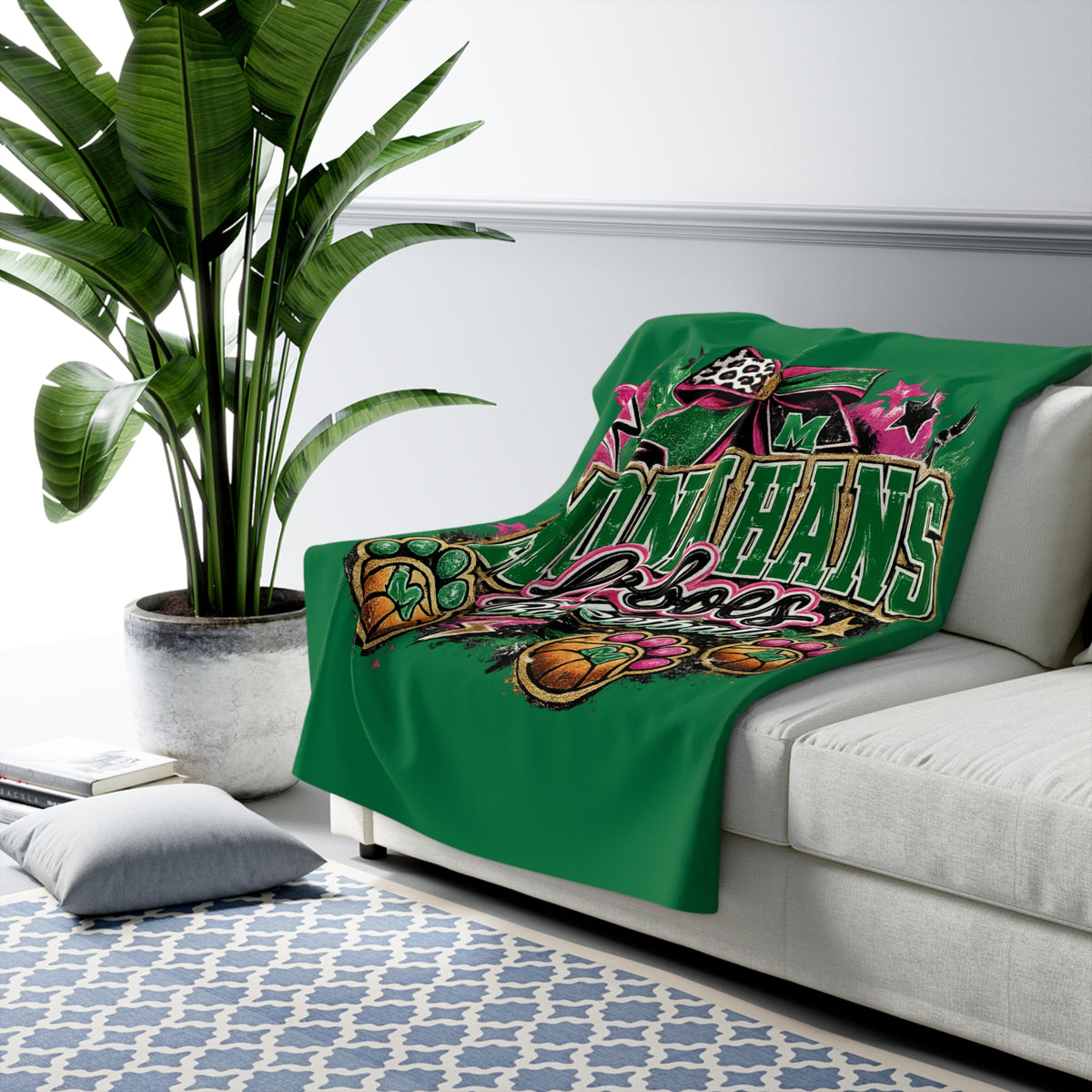 Monahans Loboes Basketball Sherpa Blanket
