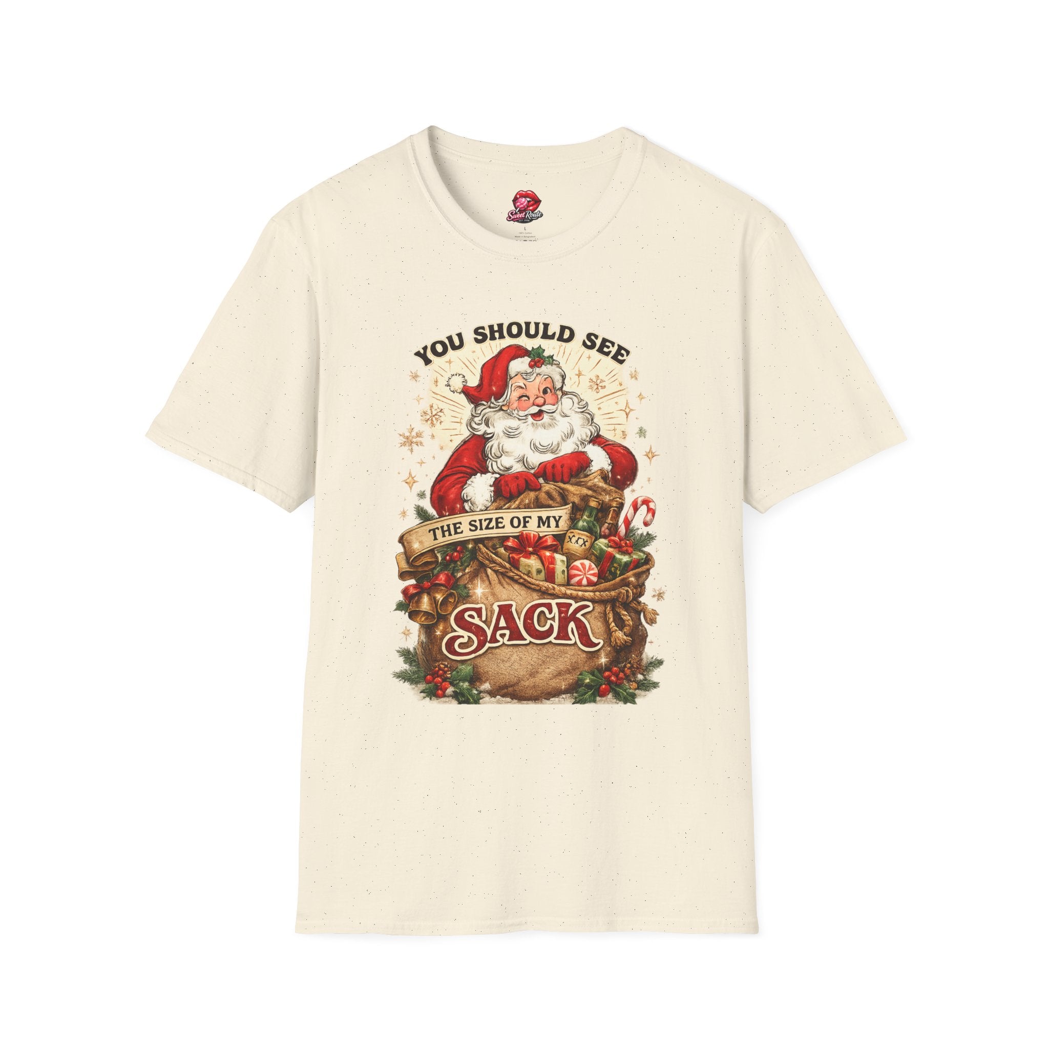 Vintage Santa You Should See The Size Of My Sack Christmas Tee