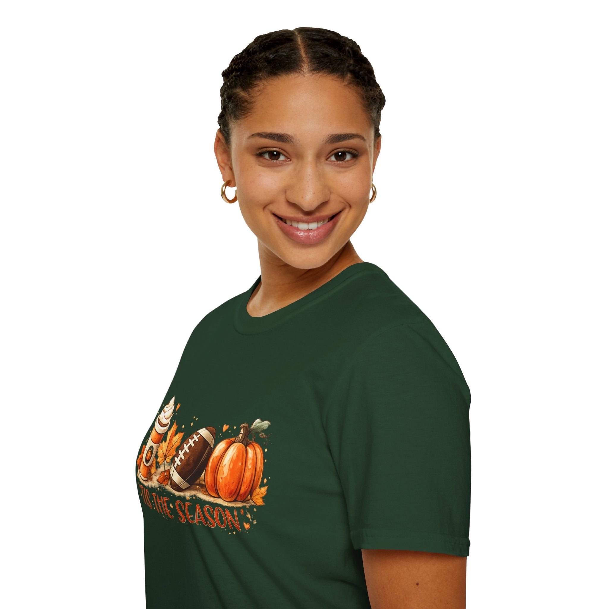 Pumpkin Coffee Football T-Shirt | ’Tis the Season Fall Football Tee | Autumn Game Day Shirt