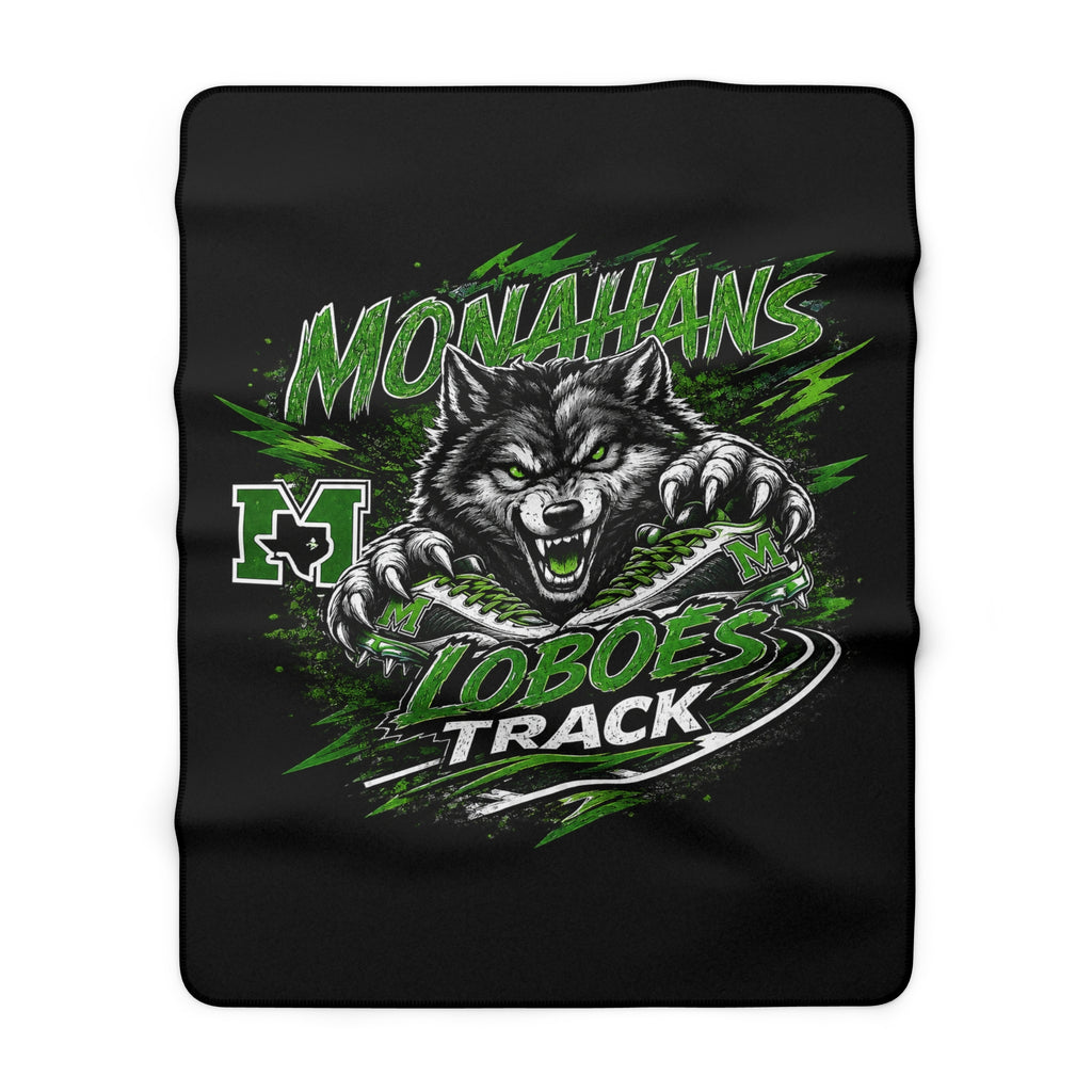 Monahans Loboes Track Sherpa Fleece Blanket