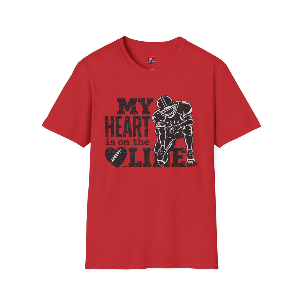 My Heart Is on the Line Football  Tee