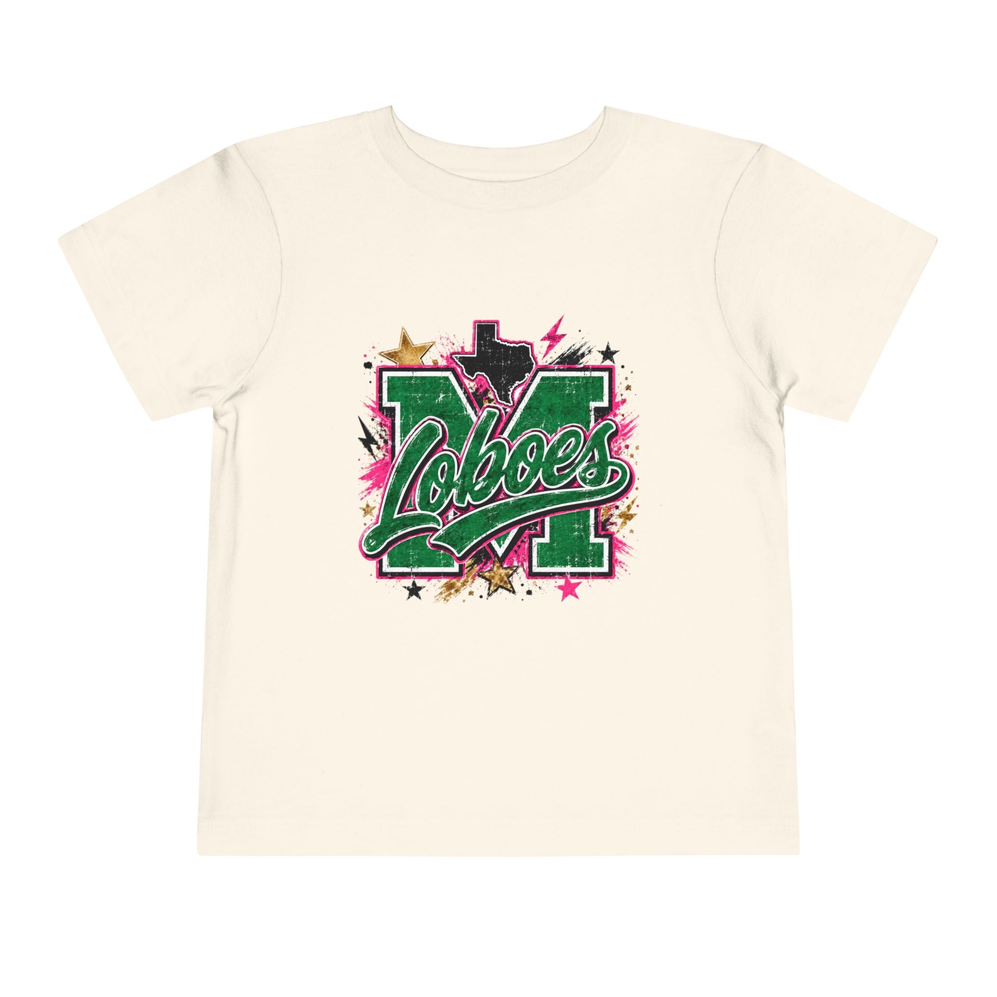 Toddler Tee Loboes Green & Pink Cheer Shirt