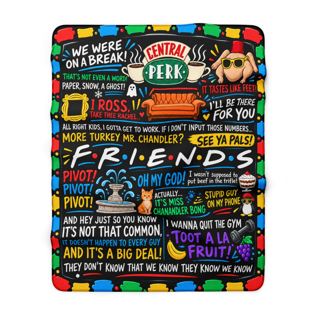 Friends Quote Sherpa Fleece Blanket