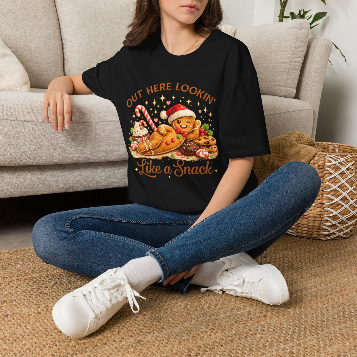 Gingerbread Cookie Santa Hat T-Shirt