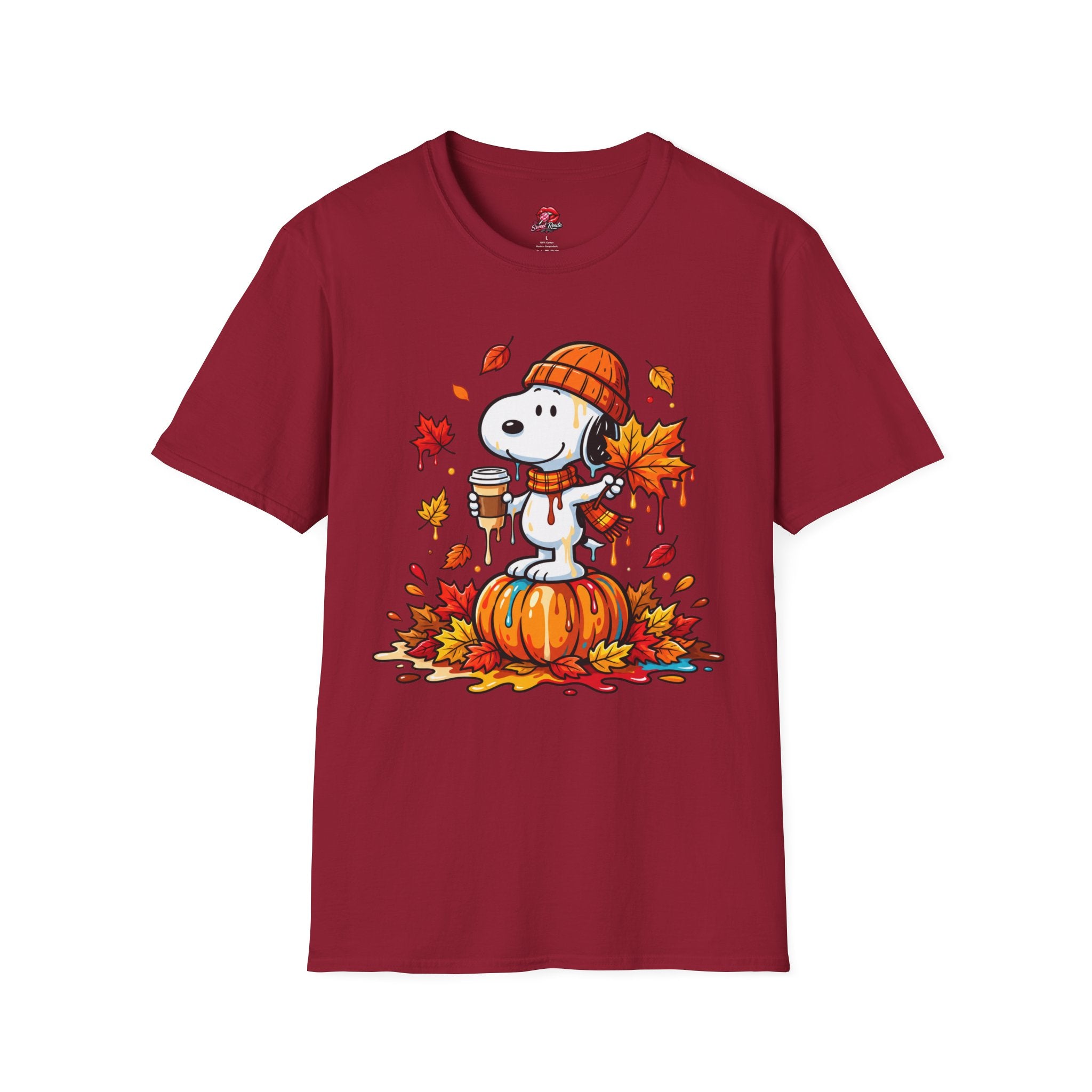 Fall Pumpkin, Leaves & Coffee snoopy T-Shirt