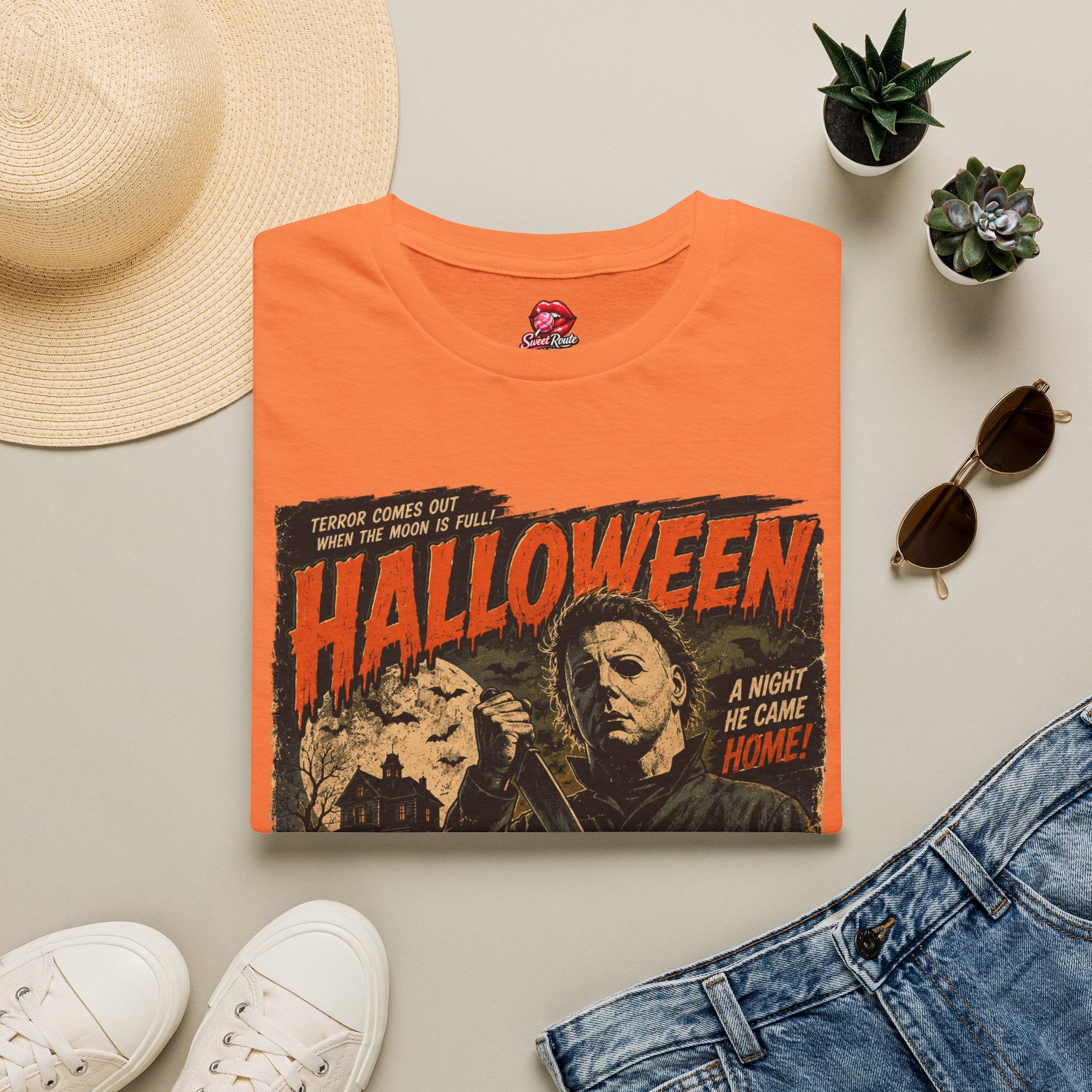 Halloween Movie Poster Retro Horror Graphic T-Shirt | Vintage Halloween Unisex