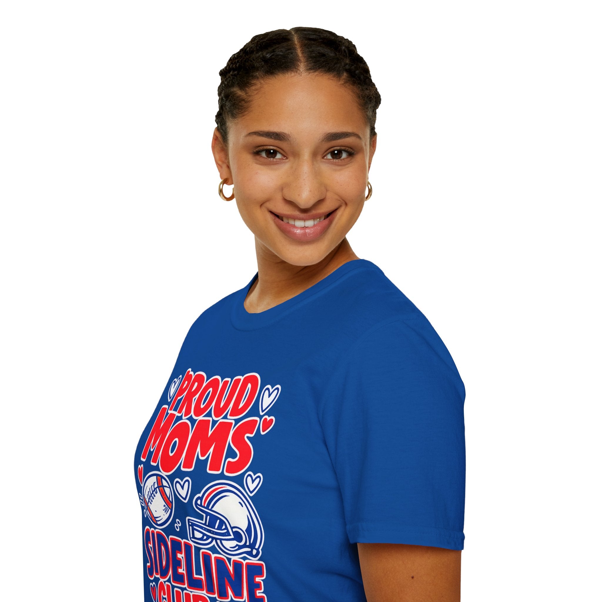 Proud Moms Sideline Club T-Shirt | Football Mom Game Day Tee | Cute Sports Mom Shirt