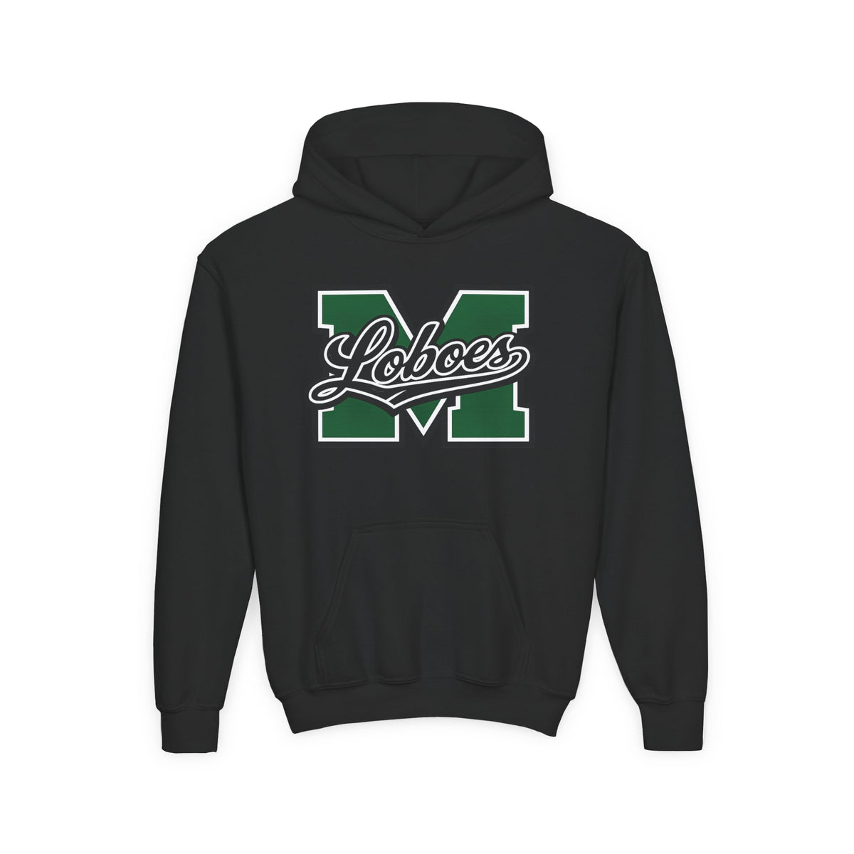 Youth Hoodie — 'M Loboes' Varsity Letterman School Spirit Pullover