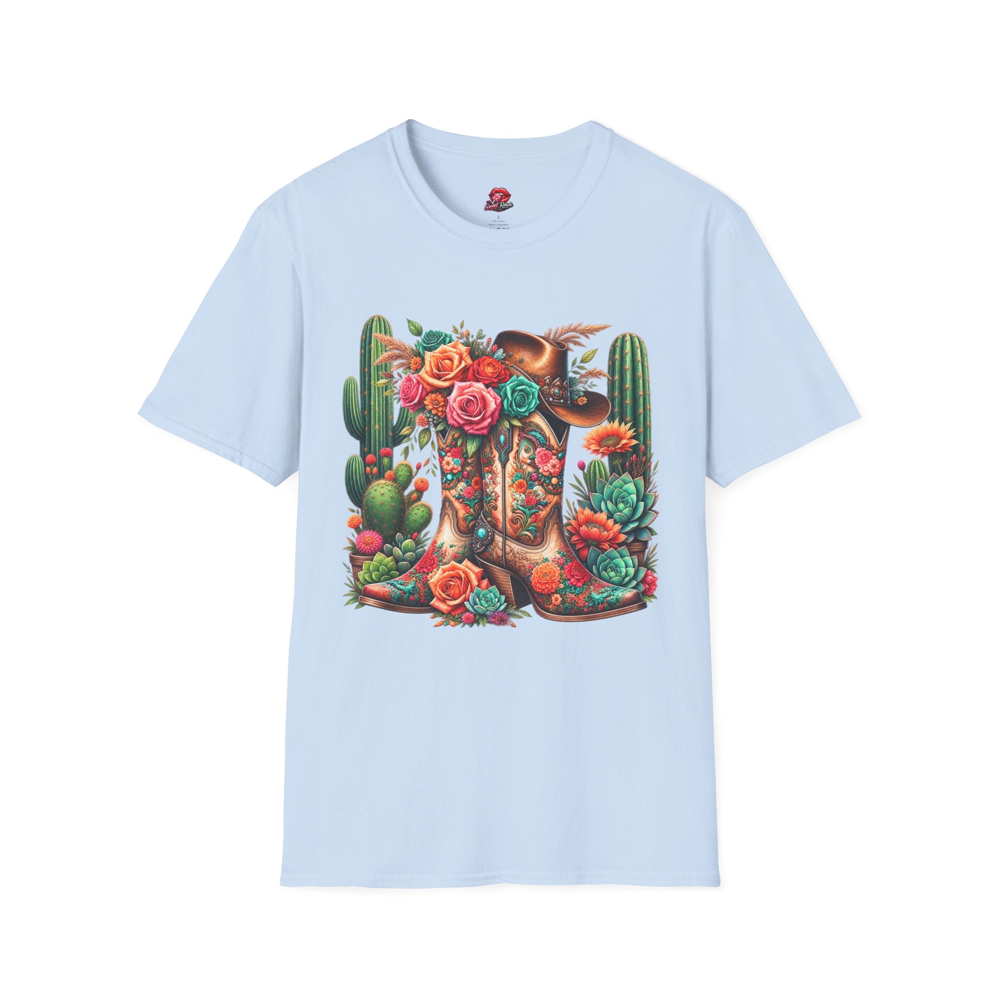 Floral Cactus Cowboy Boot T-Shirt