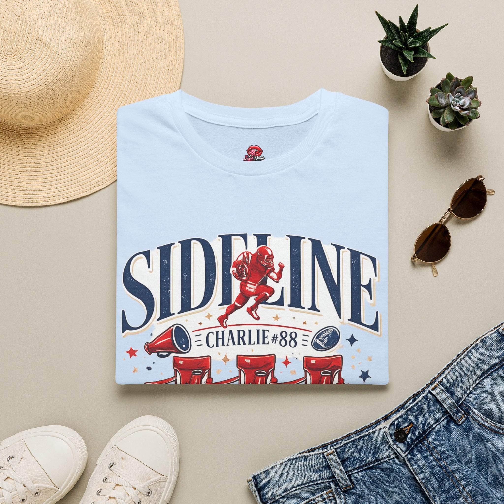 Sideline Social Club T-Shirt | Retro Football Game Day Tee | Football Fan Graphic Shirt