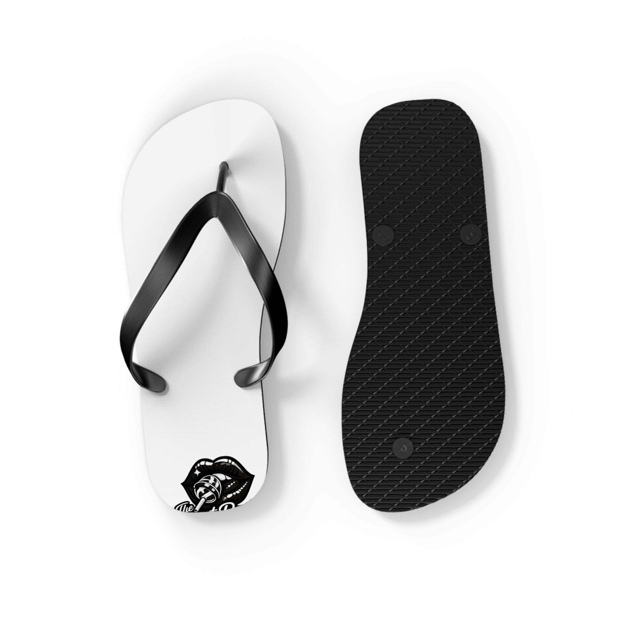 White and Black Sweet Route Logo Summer Beach Sandals