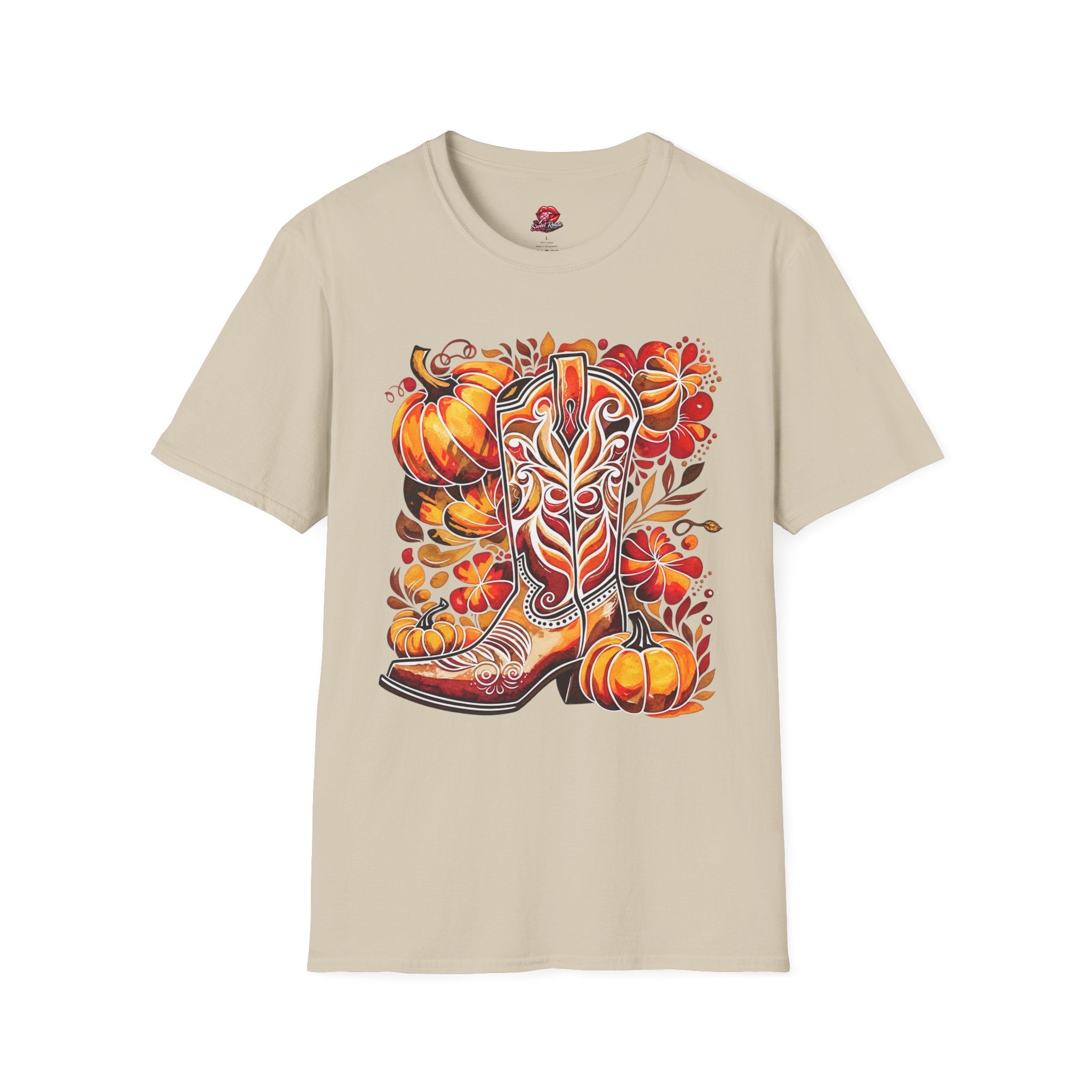 Autumn Cowgirl Boots Pumpkin T-Shirt