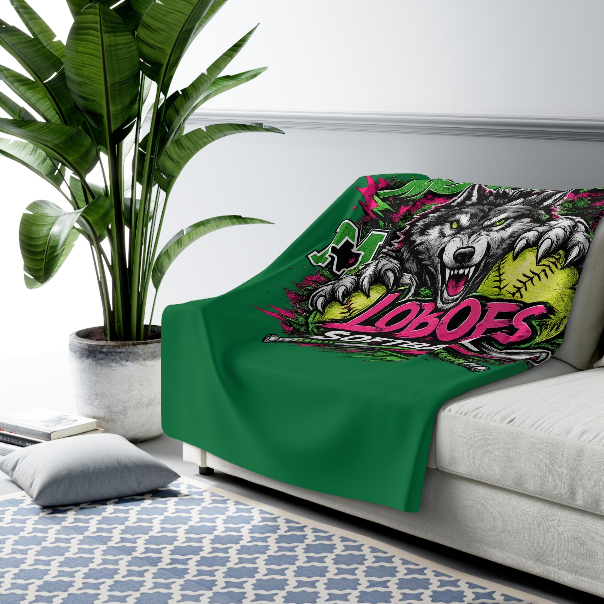 Monahans Loboes Softball Sherpa Blanket