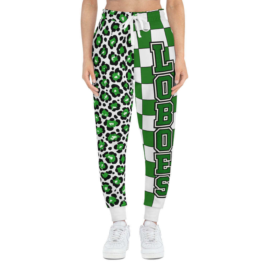 Loboes Green Check & Leopard Athletic Joggers