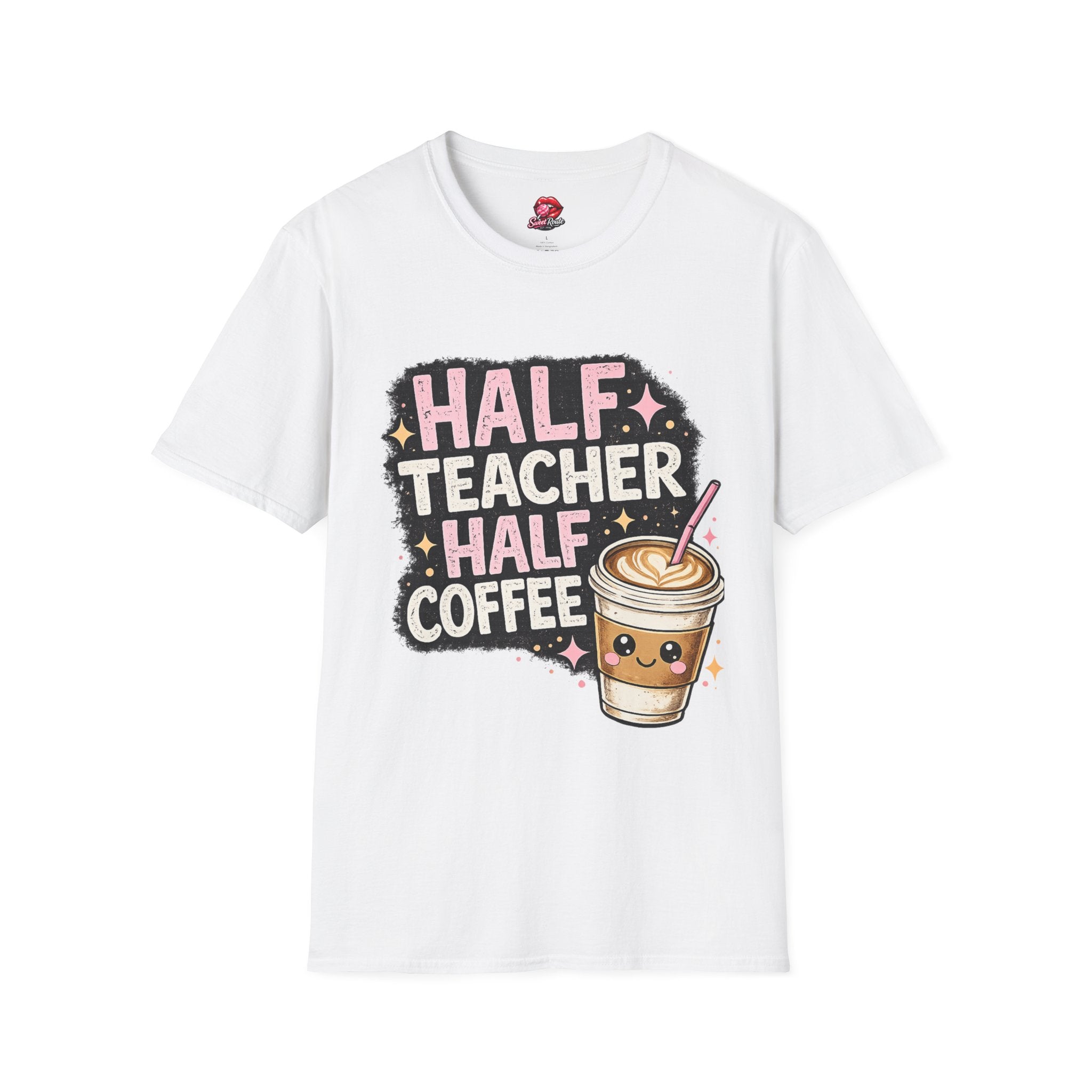 Half Teacher Half Coffee T-Shirt | Funny Teacher Coffee Shirt | Cute Caffeine Lover Tee | Teacher Appreciation Gift