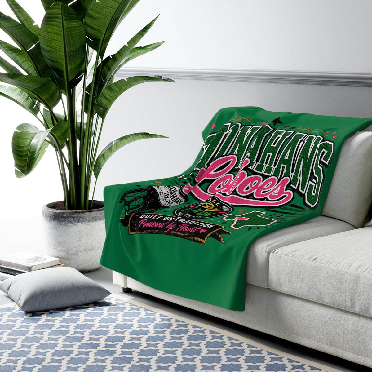 Monahans Loboes Sherpa Fleece Stadium Blanket