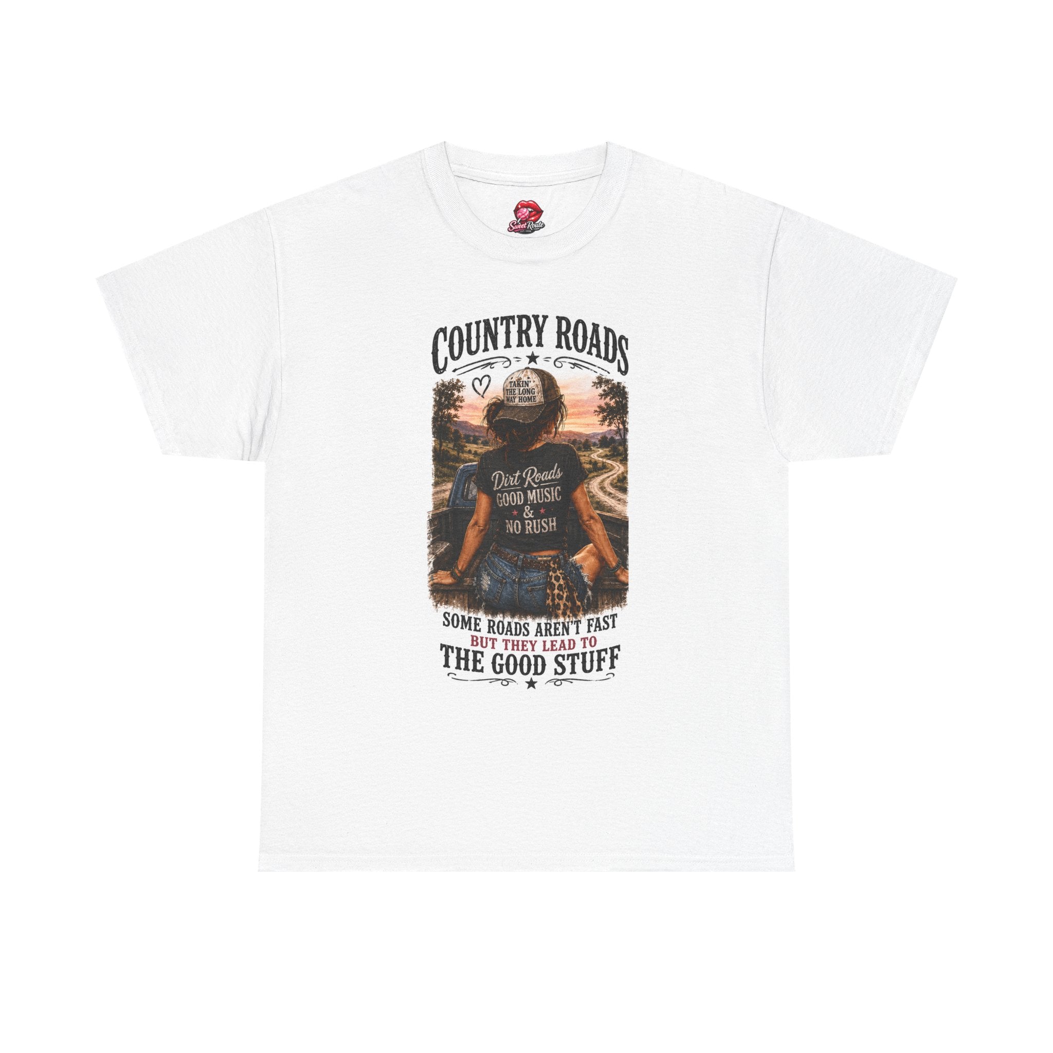Country Roads motorcycle rider tee