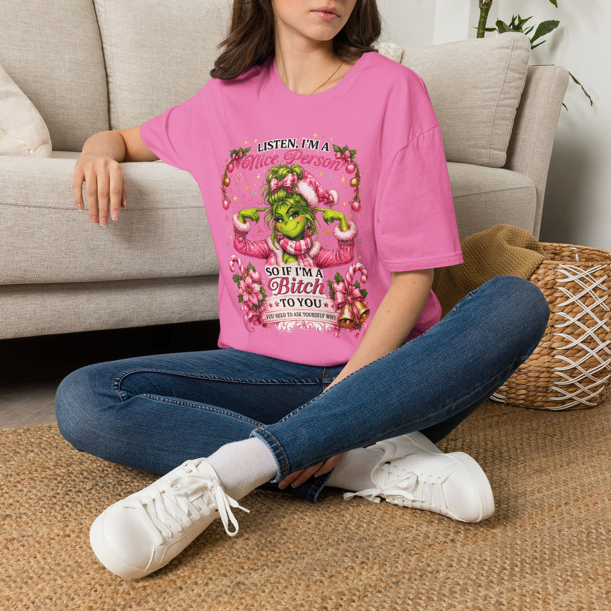 Grinch in Santa Hat T-Shirt
