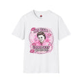 His Hair Looks Pushed Back T-Shirt | Funny Retro Graphic Tee | Pink Pop Culture Inspired Shirt | Cute Sarcastic Women’s Tee