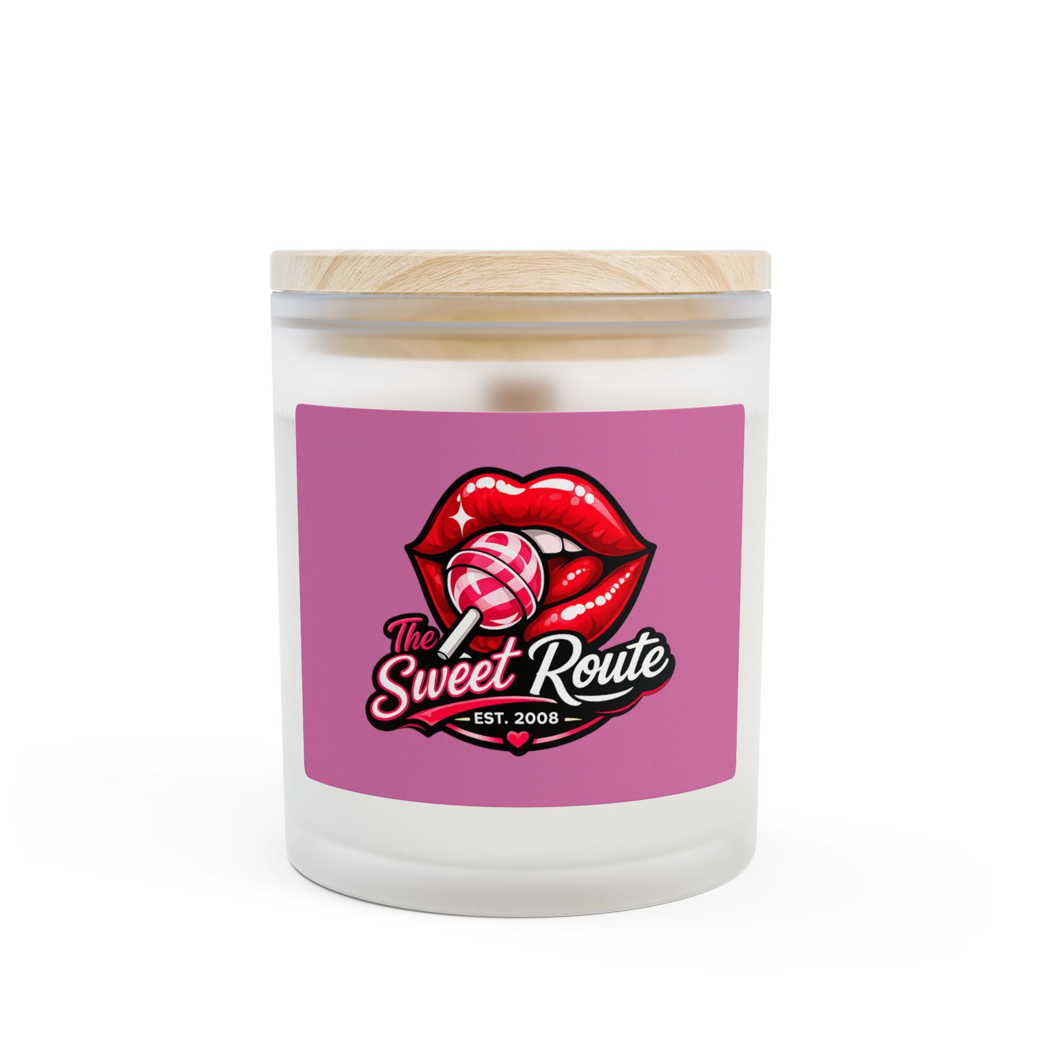 Sweet Route Frosted Glass Candle, 11oz