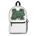 Loboes M Script Backpack — School Tote with Green Letter M Logo