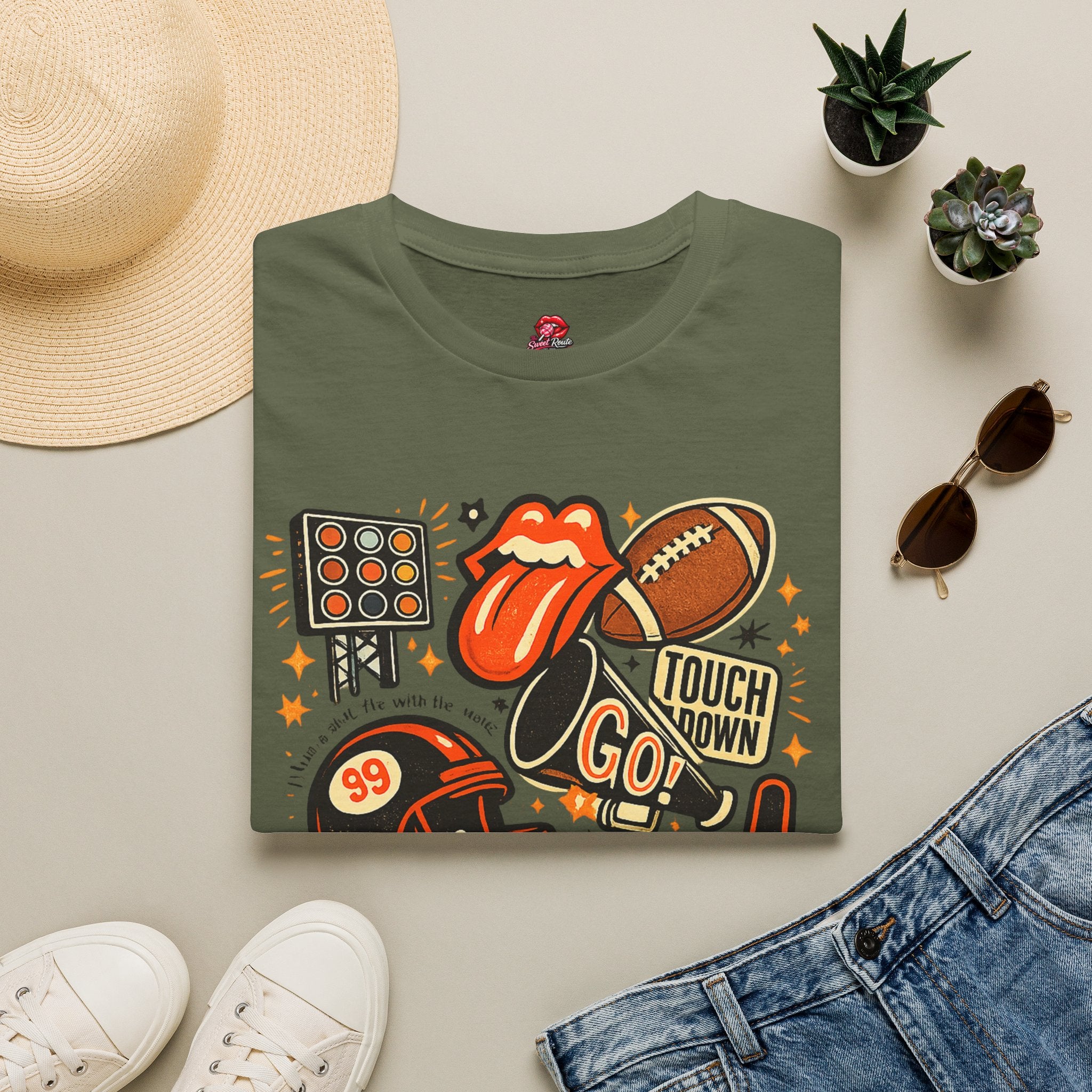 Touchdown Go Football T-Shirt | Retro Game Day Tee | Vintage Football Fan Shirt