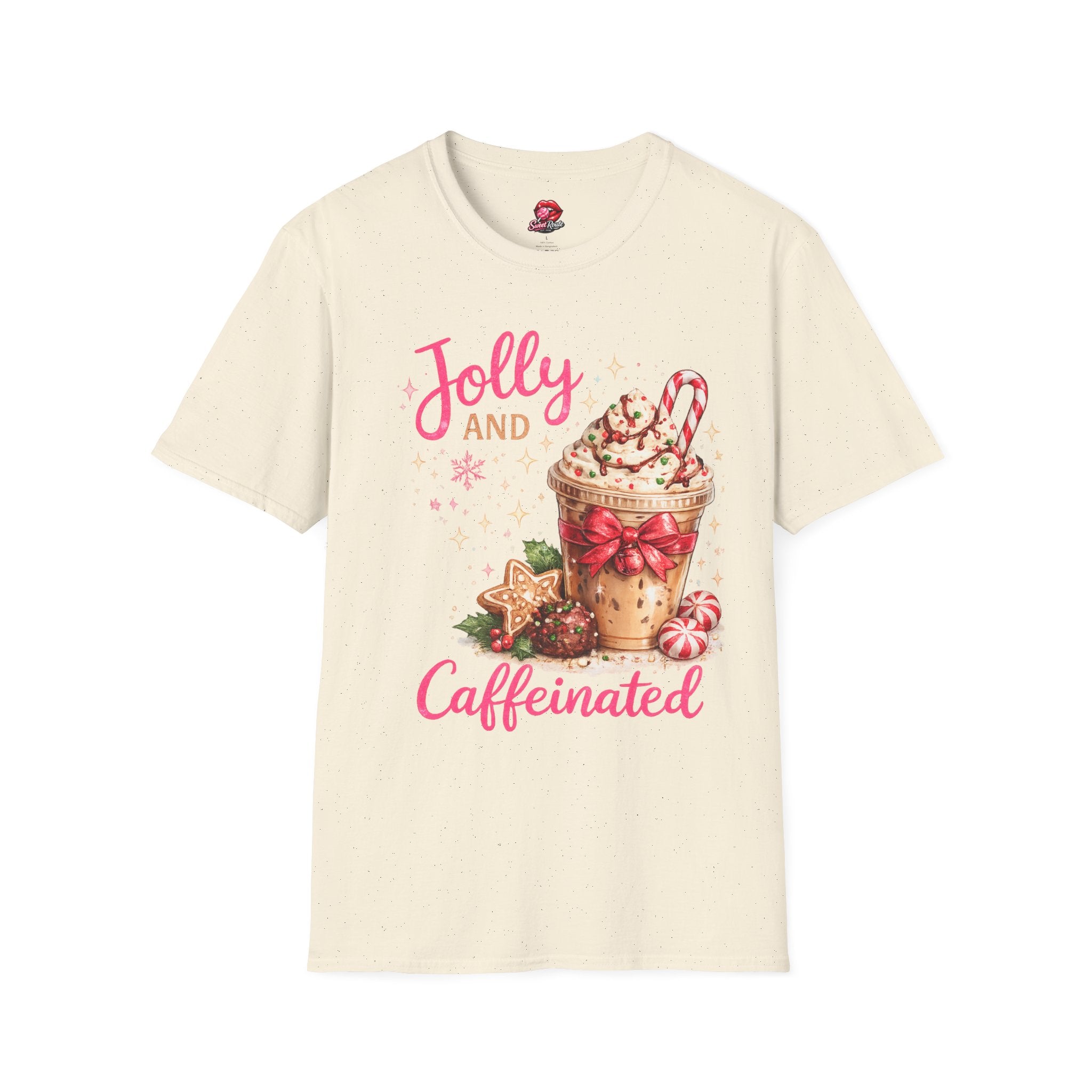 Jolly and Caffeinated Christmas T-Shirt