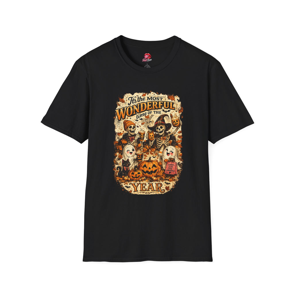 Vintage Halloween Skeleton Crew T-Shirt | 'Tis the Most Wonderful Time Design