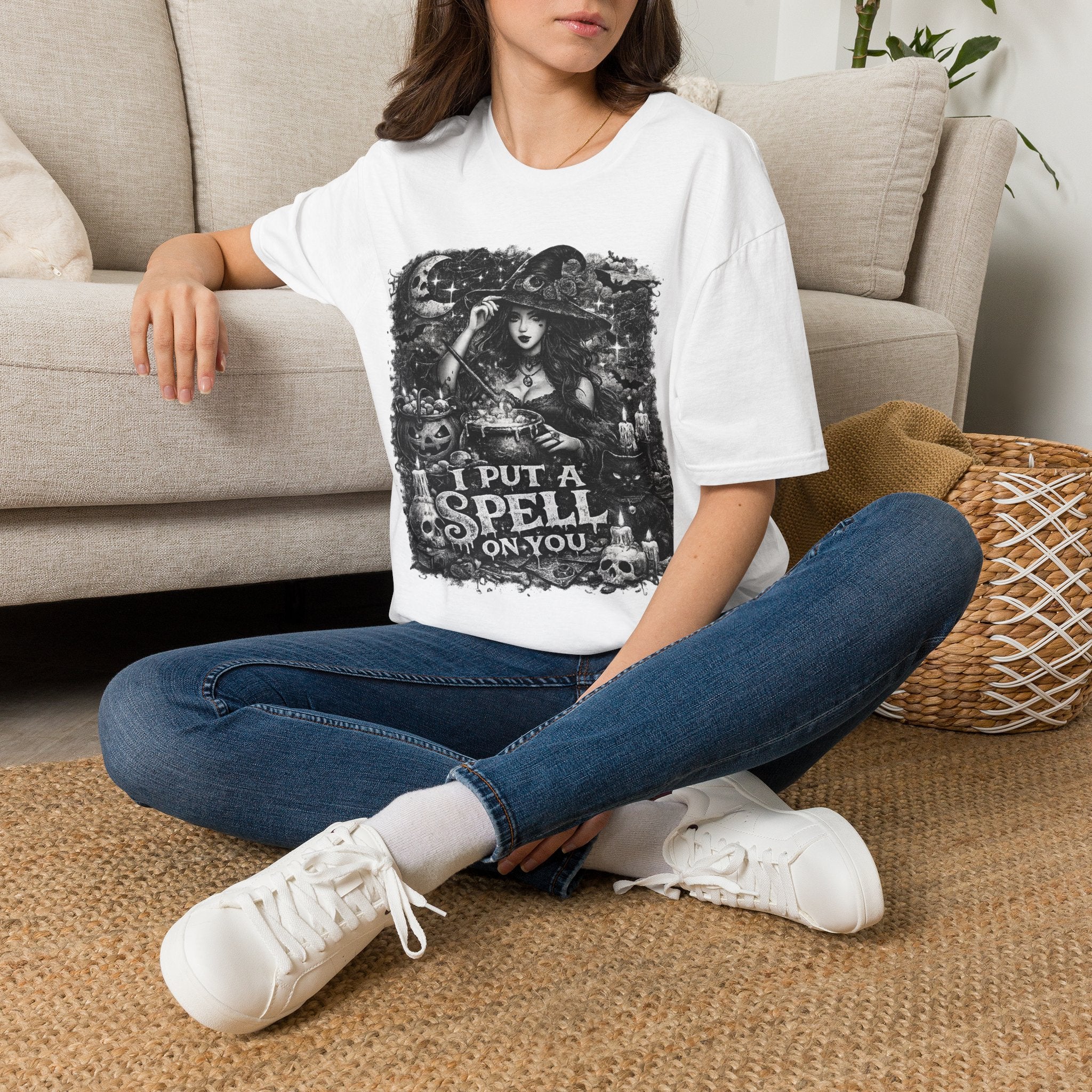 I Put a Spell on You T-Shirt | Vintage Witch Halloween Shirt | Gothic Witch Graphic Tee | Spooky Season Shirt | Halloween Witch Gift