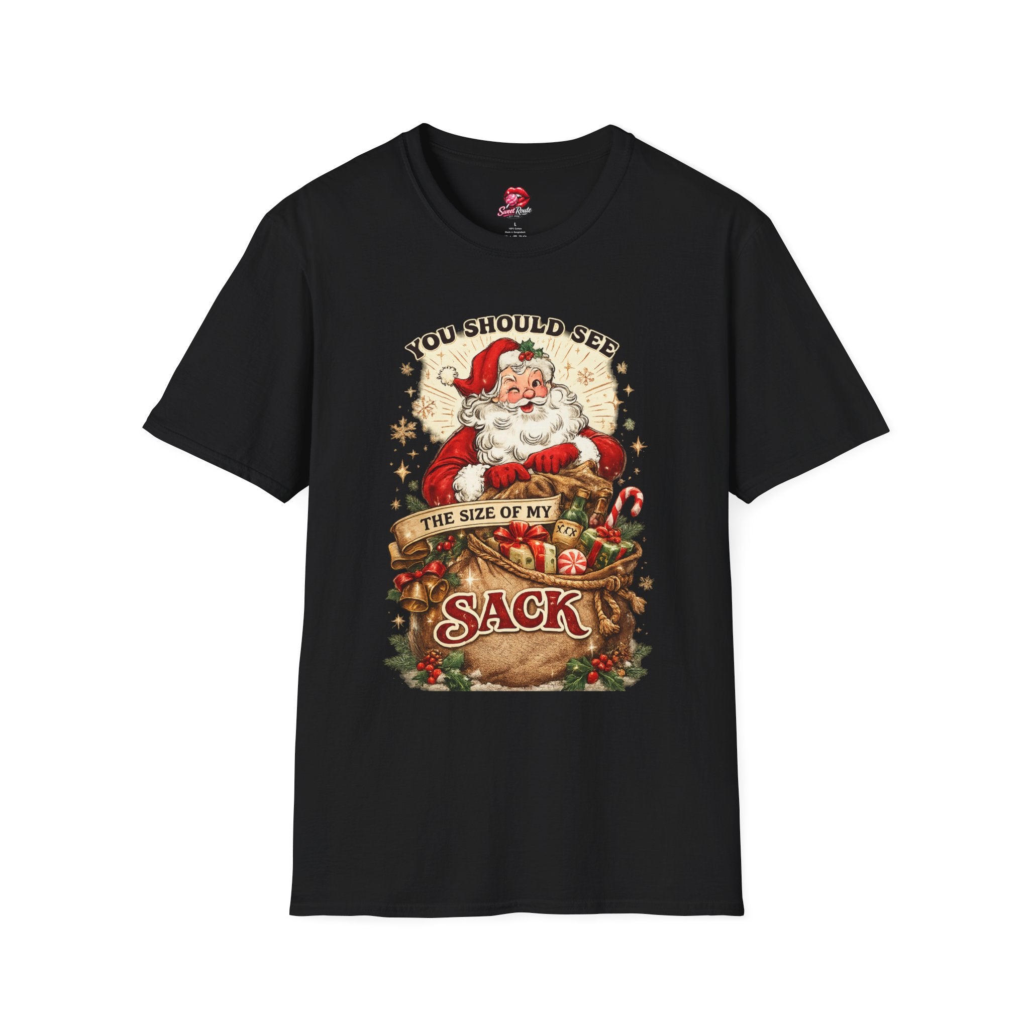 Vintage Santa You Should See The Size Of My Sack Christmas Tee