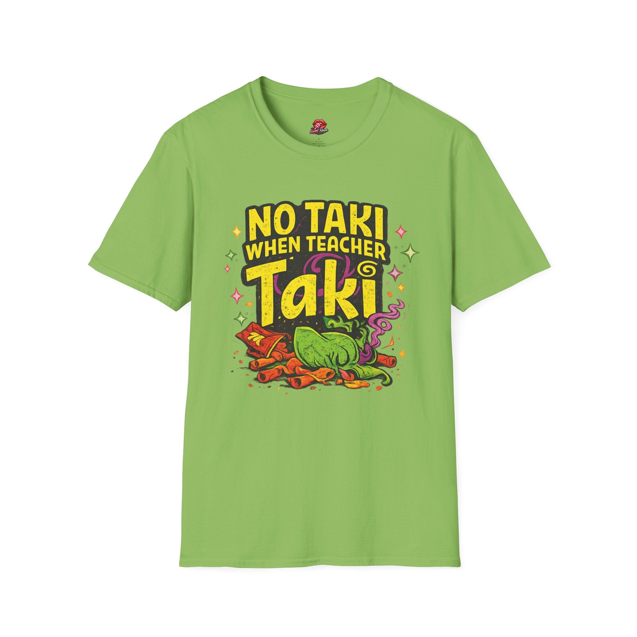 No Taki When Teacher Taki Funny Teacher Shirt | Teacher Appreciation Gift | Spicy Snack Pun Tee | Gildan 64000