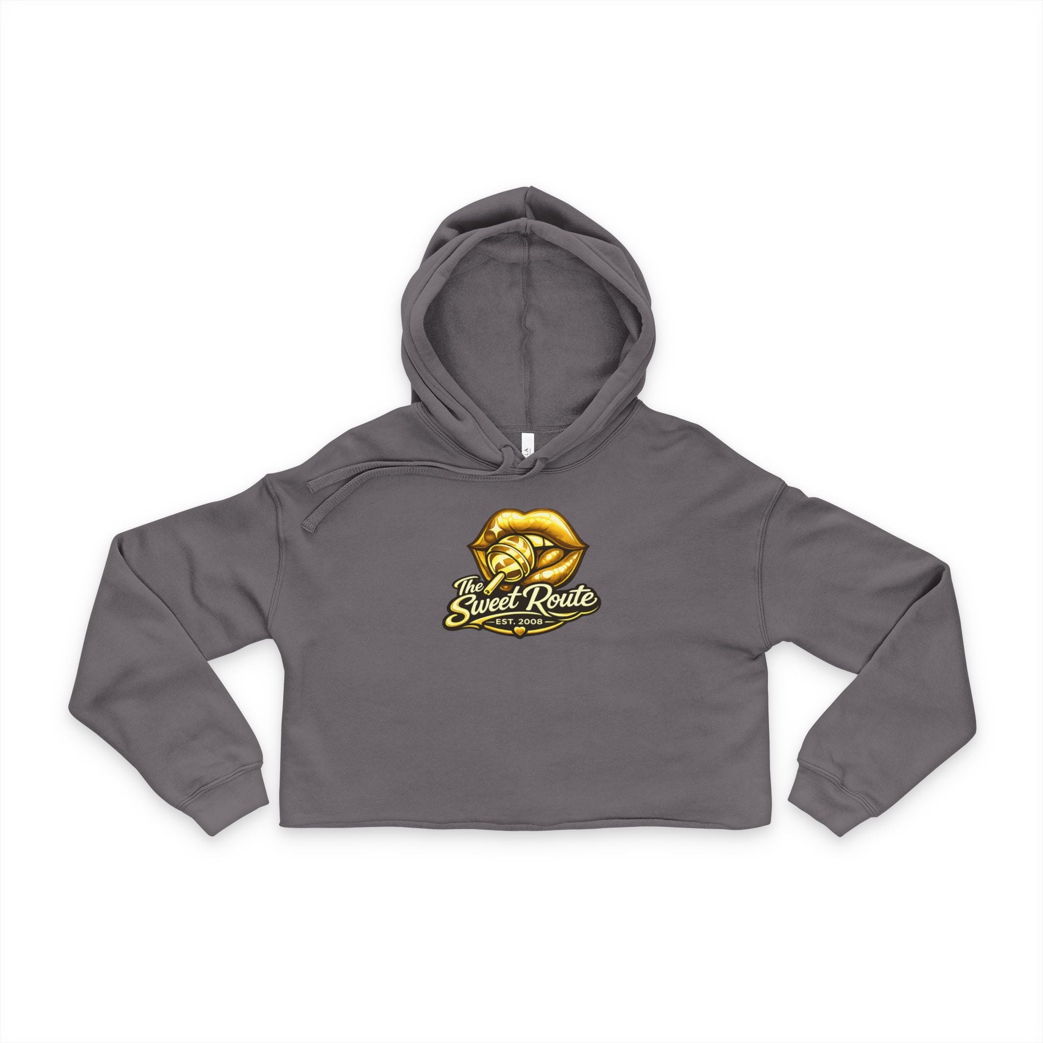Sweet Route Gold Logo Cropped Hoodie