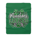 Monahans Loboes Sherpa Fleece Blanket – Green Paw Print Team Throw