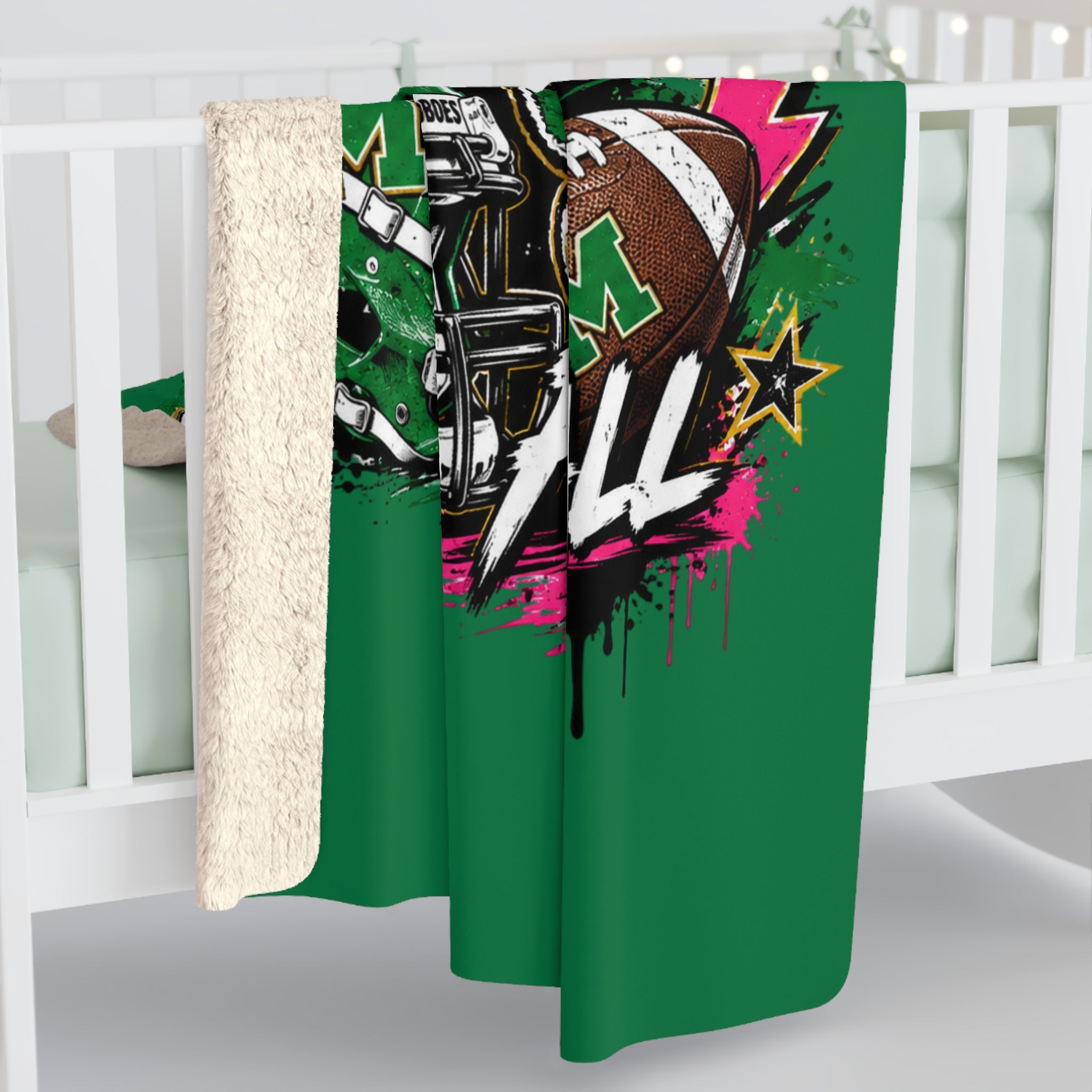 Monahans Loboes Football Sherpa Fleece Stadium Blanket — Cozy Team Spirit Throw