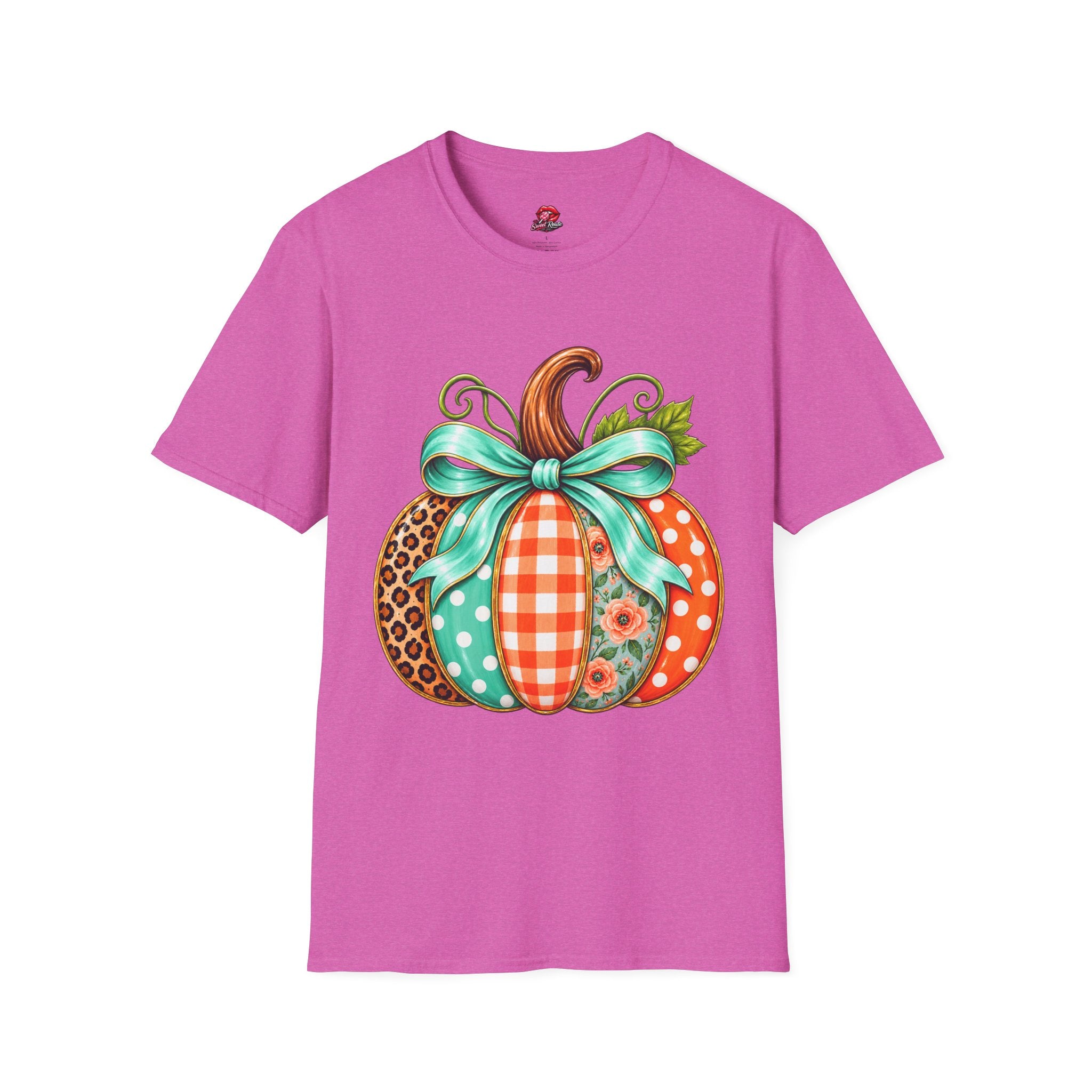 Fall Patchwork Pumpkin T‑Shirt
