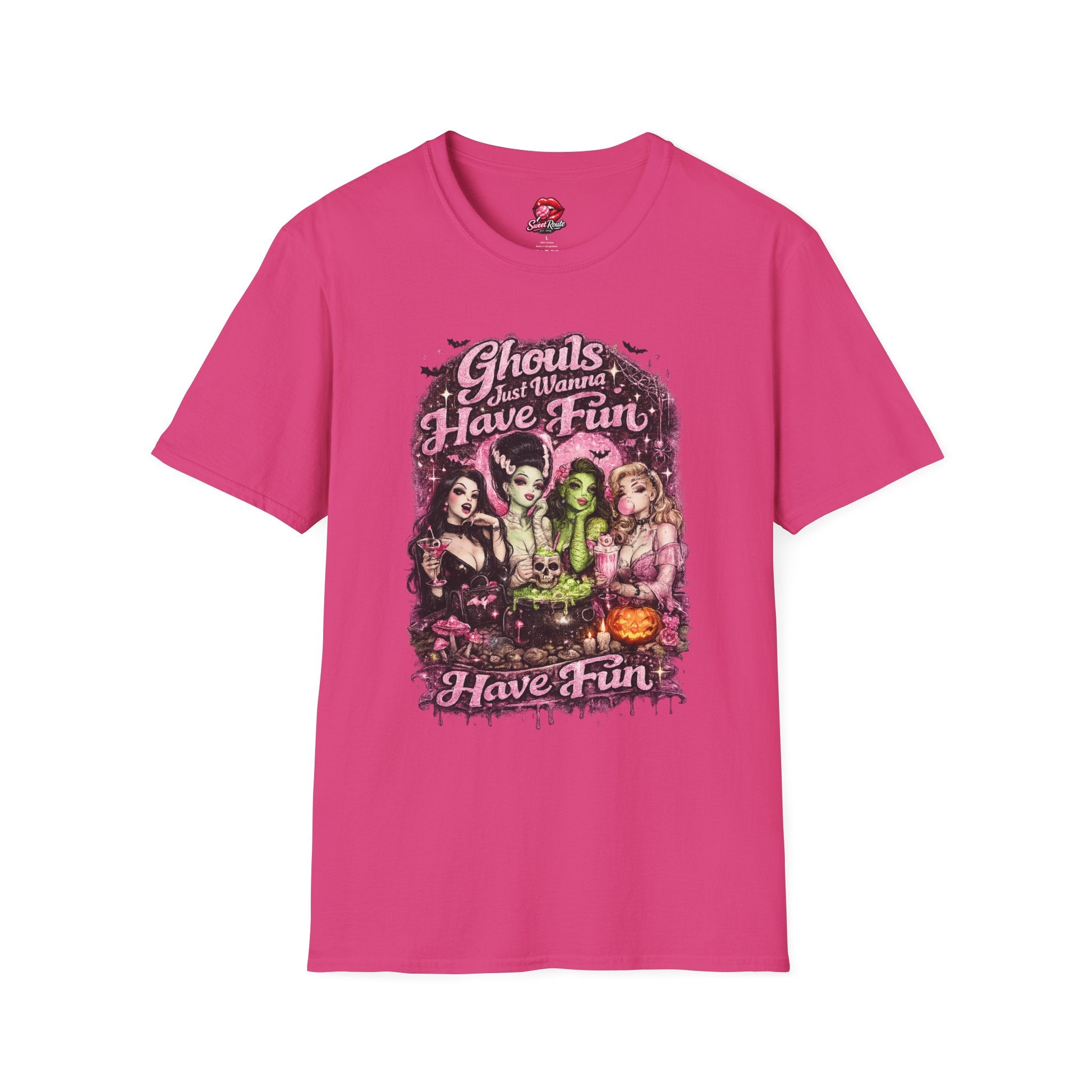 Ghouls Just Wanna Have Fun Shirt | Retro Pinup Monster Halloween T-Shirt | Vintage Cute Spooky Season Tee | Funny Halloween Graphic Shirt