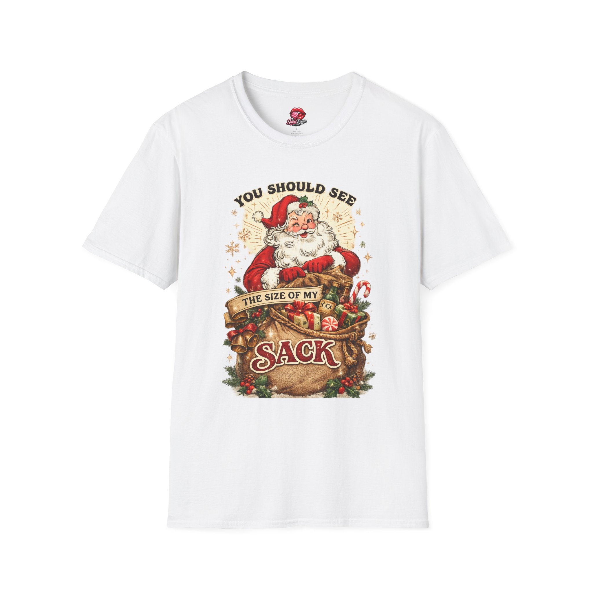 Vintage Santa You Should See The Size Of My Sack Christmas Tee