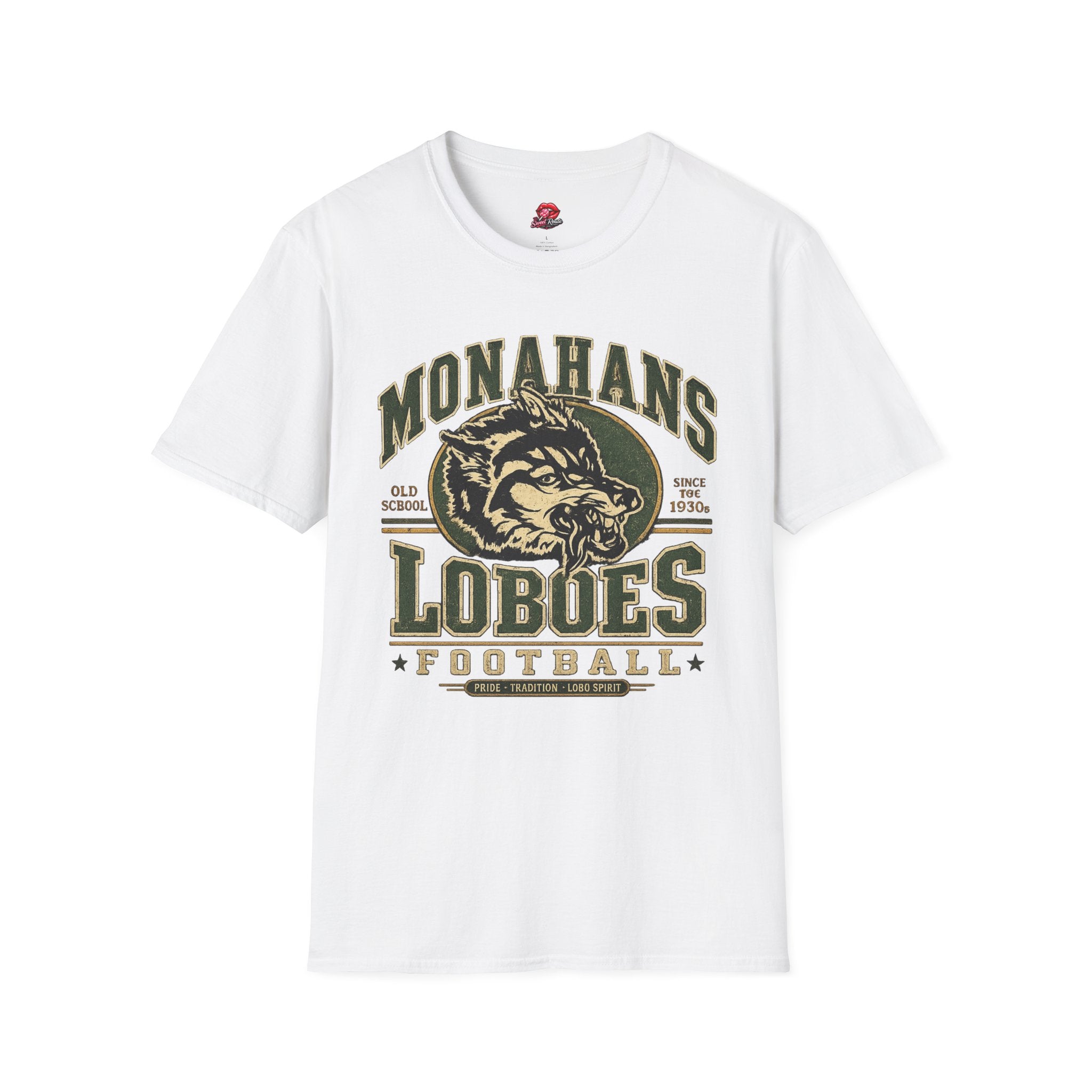 Monahans Loboes Vintage Mascot Football T-Shirt