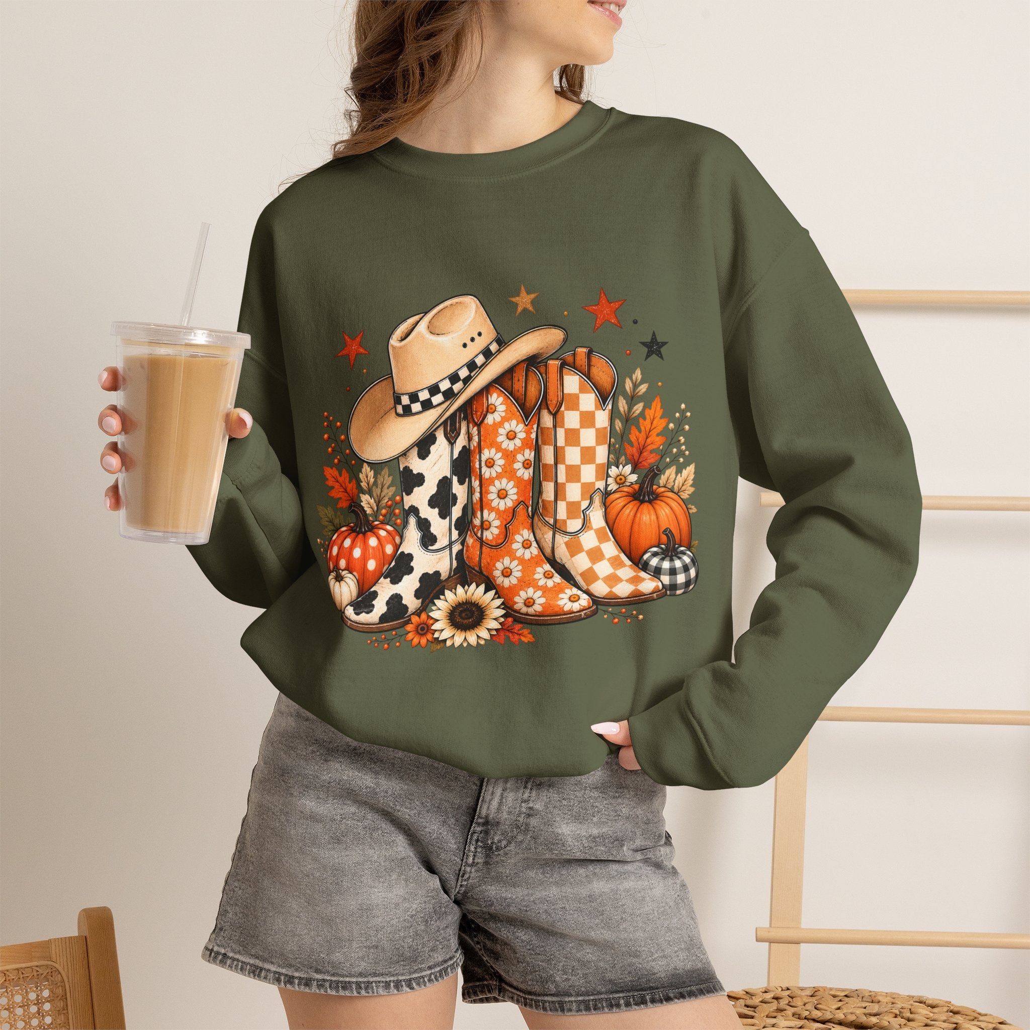 Cowboy Boots & Hat Fall Sweatshirt